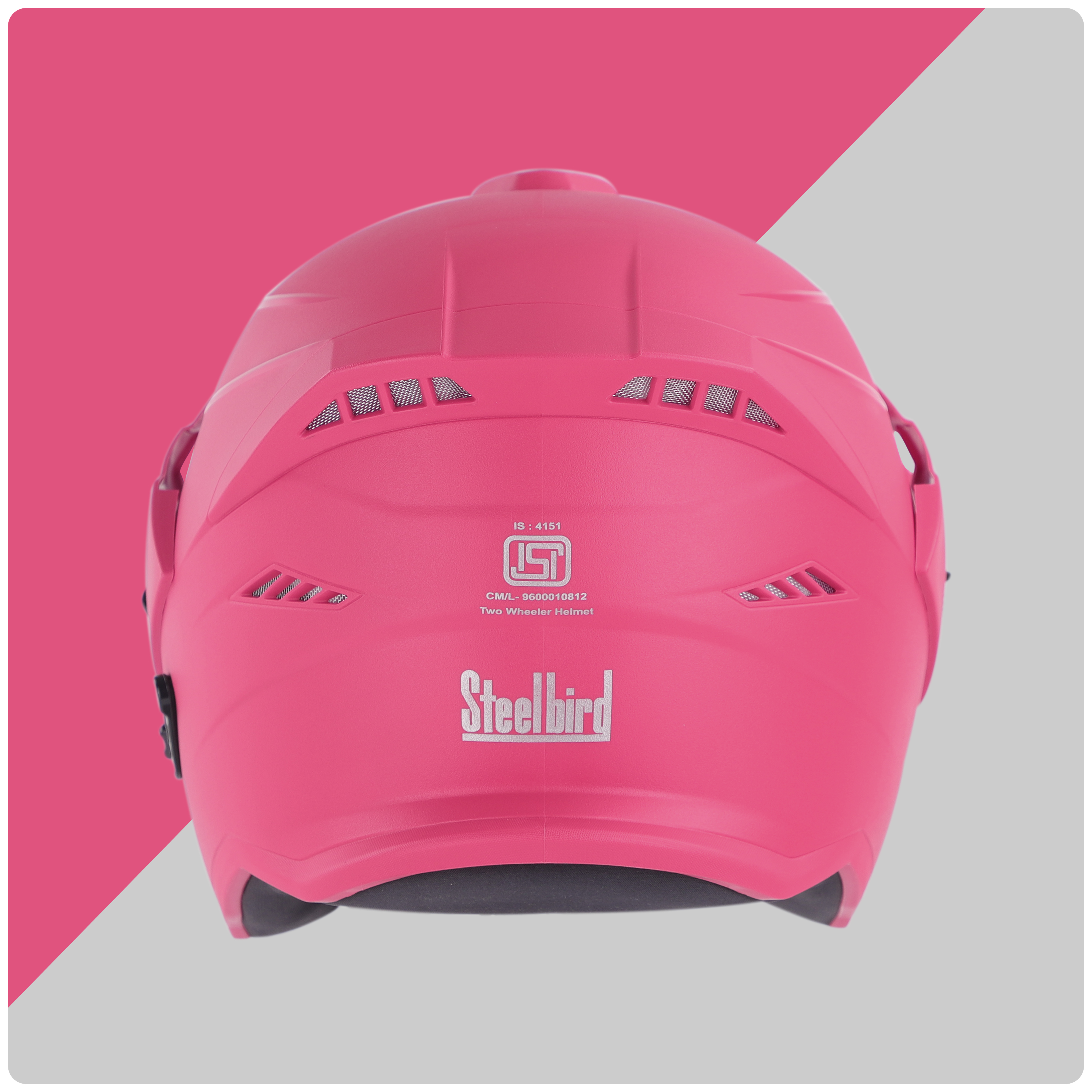 Steelbird SBH-23 Brutal ISI Certified Open Face Helmet (Dashing Pink With Clear Visor)