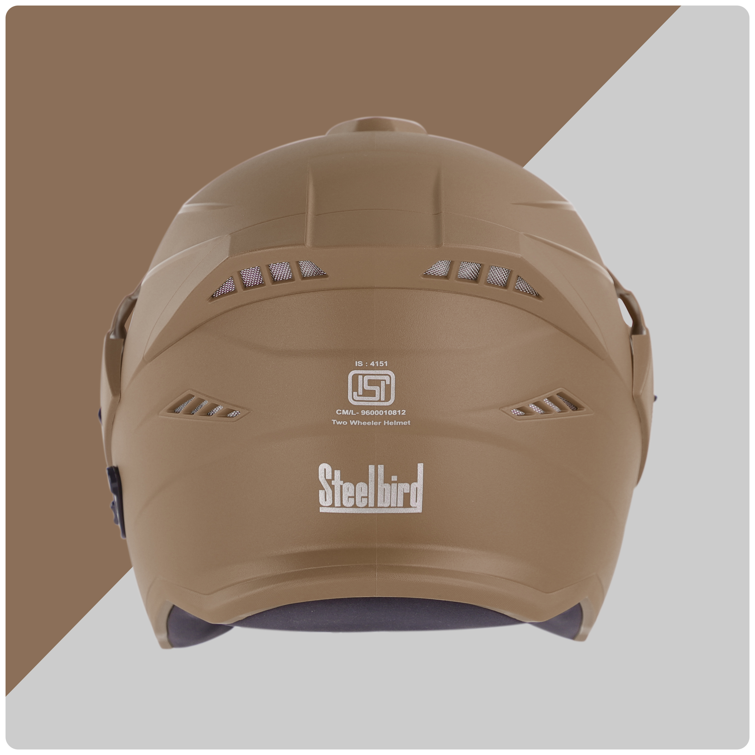 Steelbird SBH-23 Brutal ISI Certified Open Face Helmet (Dashing Desert Storm With Clear Visor)