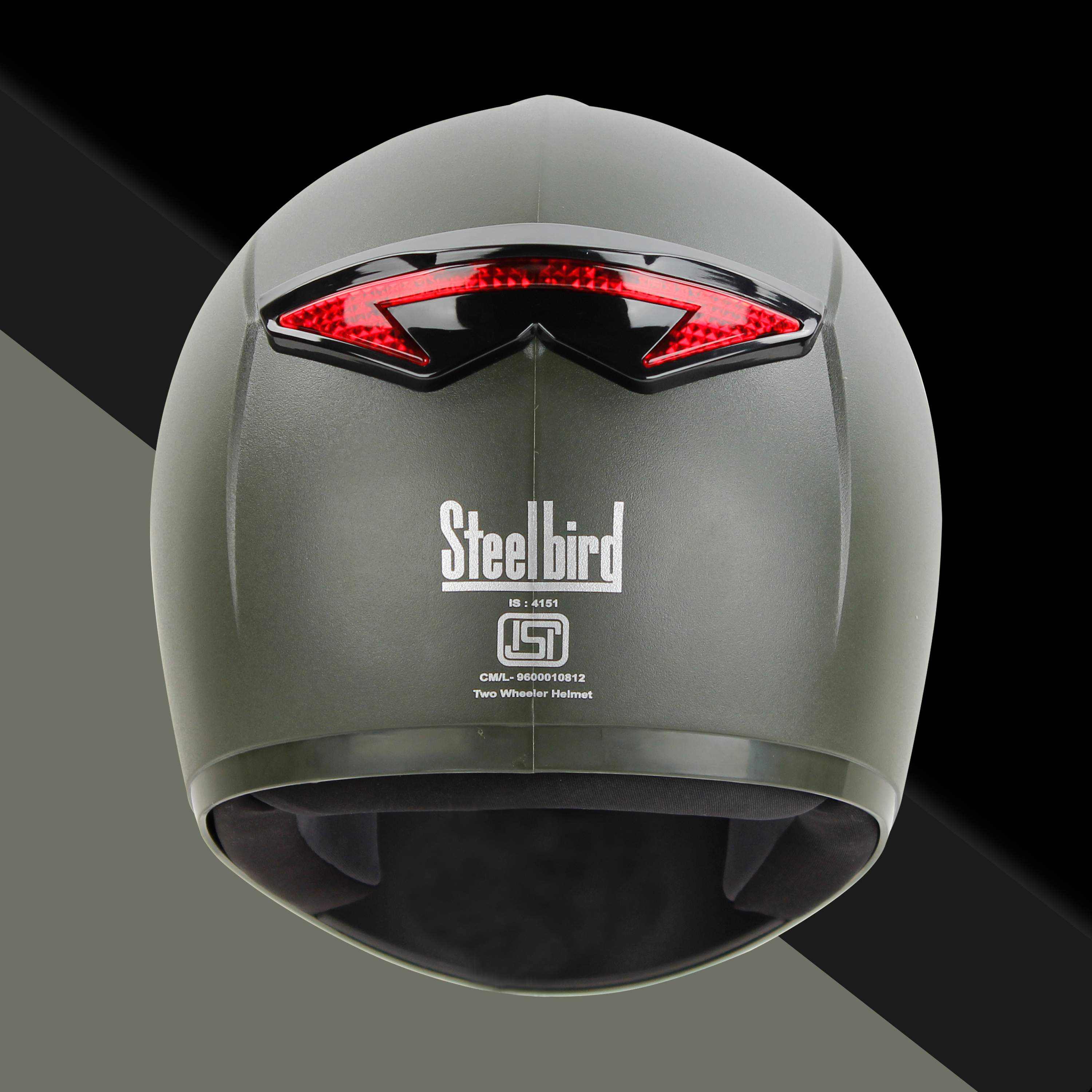 Steelbird SBH-34 Mamba ISI Certified Full Face Helmet With Inner Smoke Sun Shield (Dashing Battle Green)