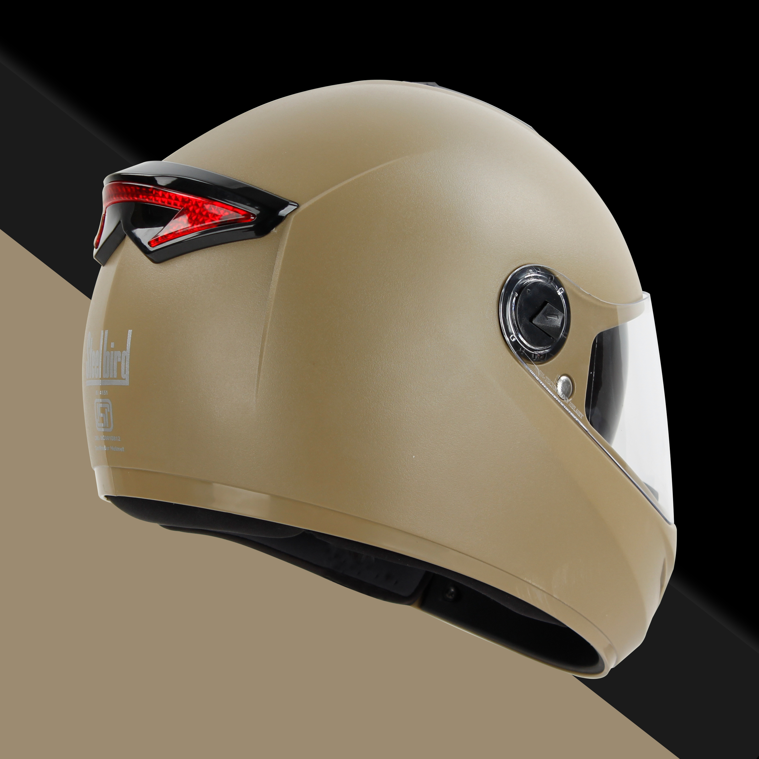 Steelbird SBH-34 Mamba ISI Certified Full Face Helmet With Inner Smoke Sun Shield (Dashing Desert Storm)