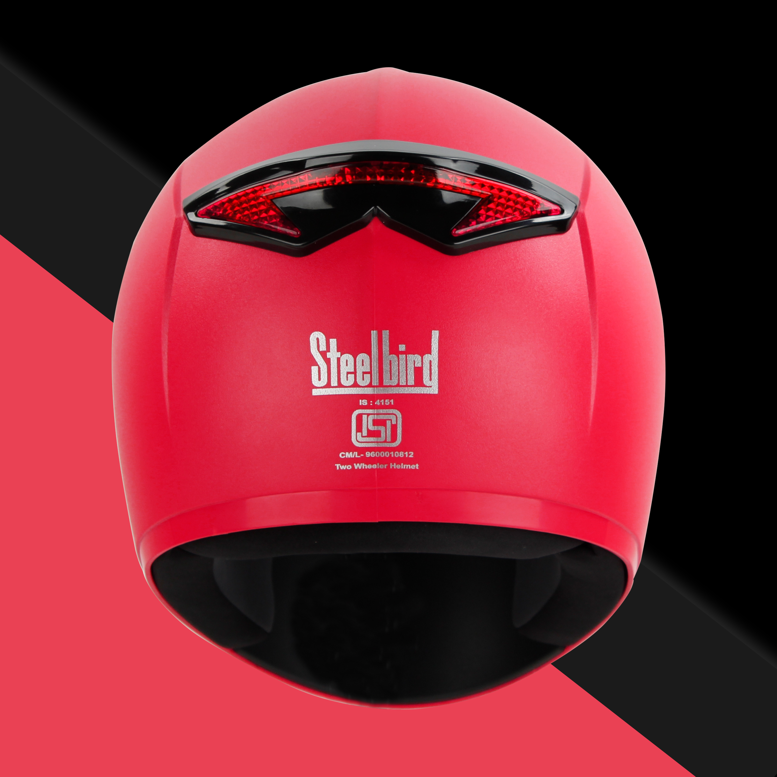 Steelbird SBH-34 Mamba ISI Certified Full Face Helmet With Inner Smoke Sun Shield (Dashing Red)