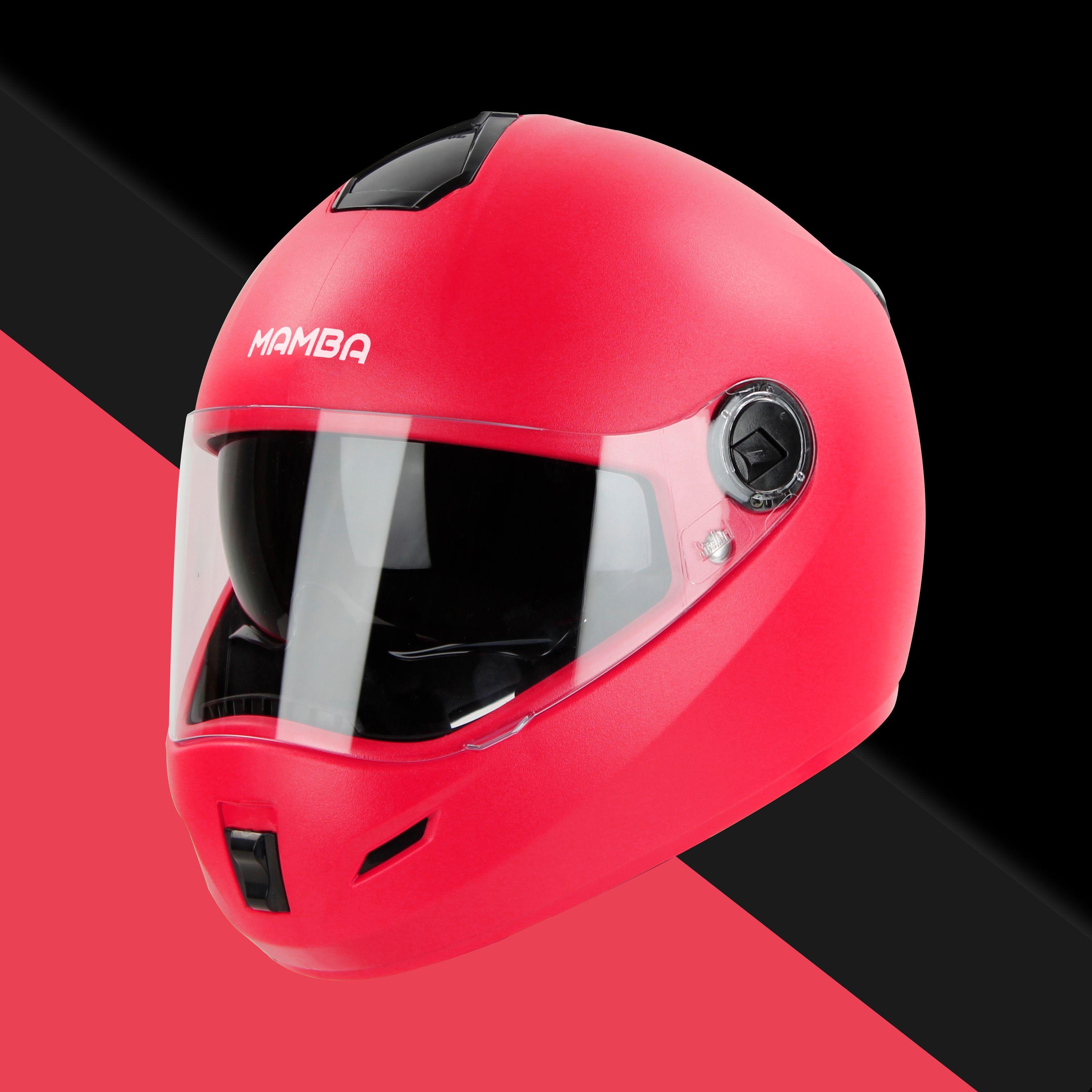 Steelbird SBH-34 Mamba ISI Certified Full Face Helmet With Inner Smoke Sun Shield (Dashing Red)