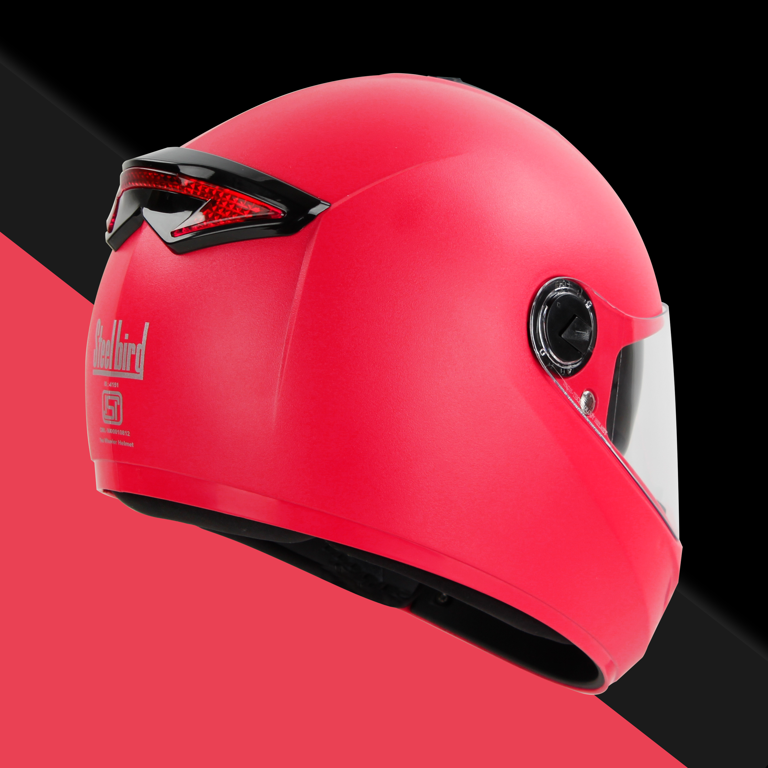 Steelbird SBH-34 Road ISI Certified Full Face Helmet With Inner Smoke Sun Shield (Dashing Red)