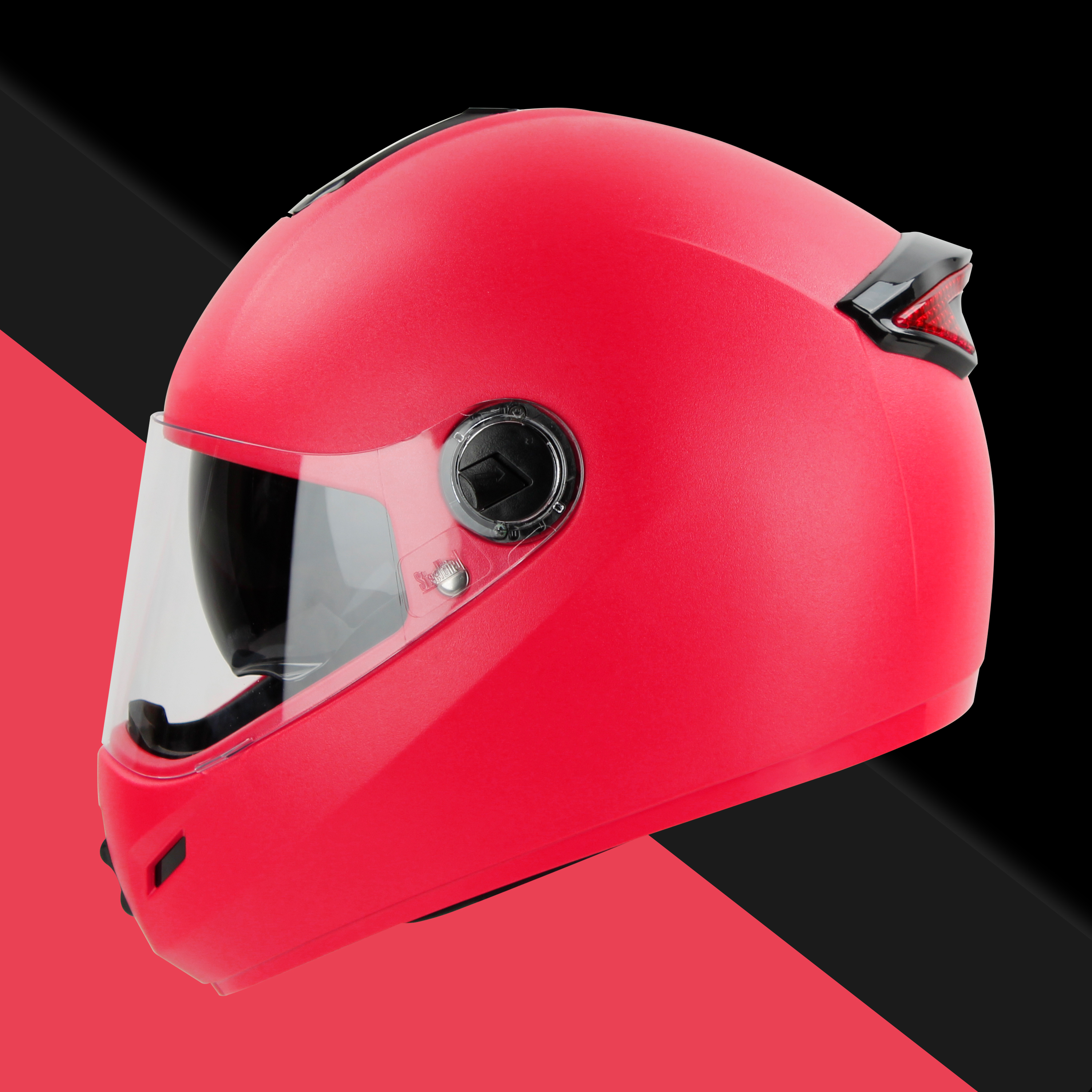 Steelbird SBH-34 Road ISI Certified Full Face Helmet With Inner Smoke Sun Shield (Dashing Red)