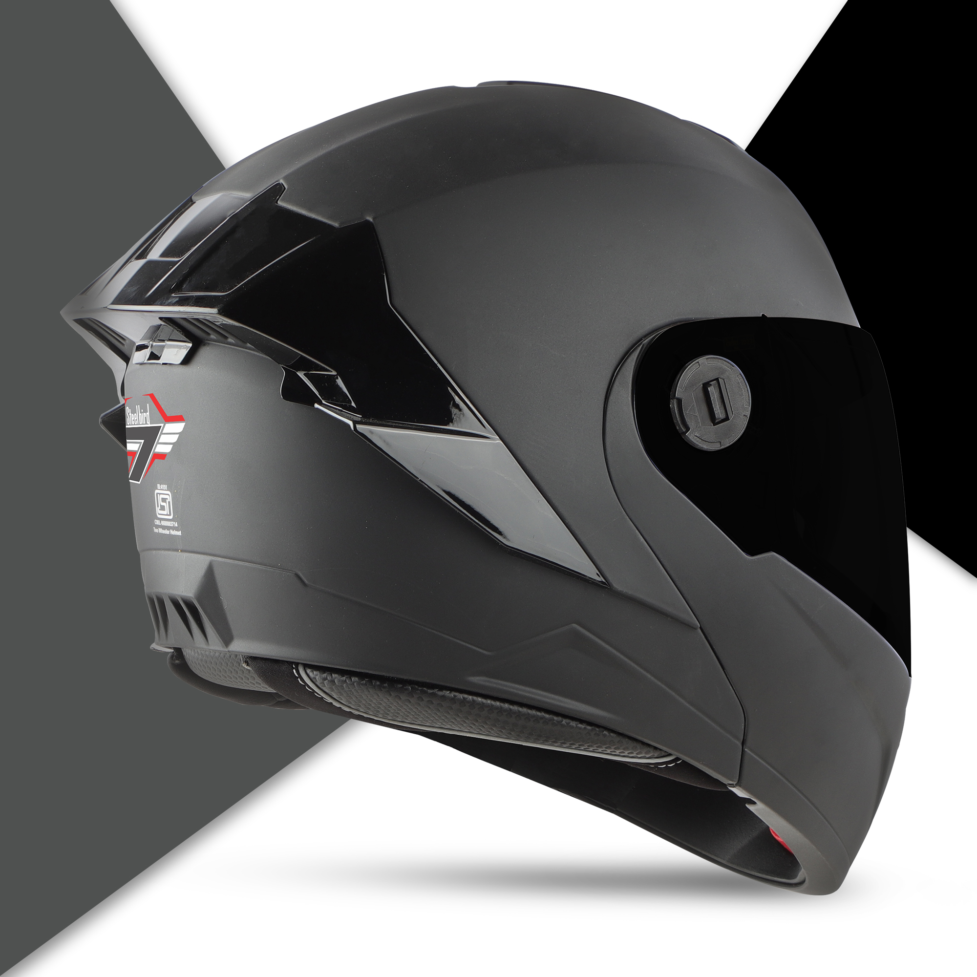 Steelbird SBA-8 7Wings ISI Certified Flip-Up Helmet For Men And Women (Matt Axis Grey With Smoke Visor)