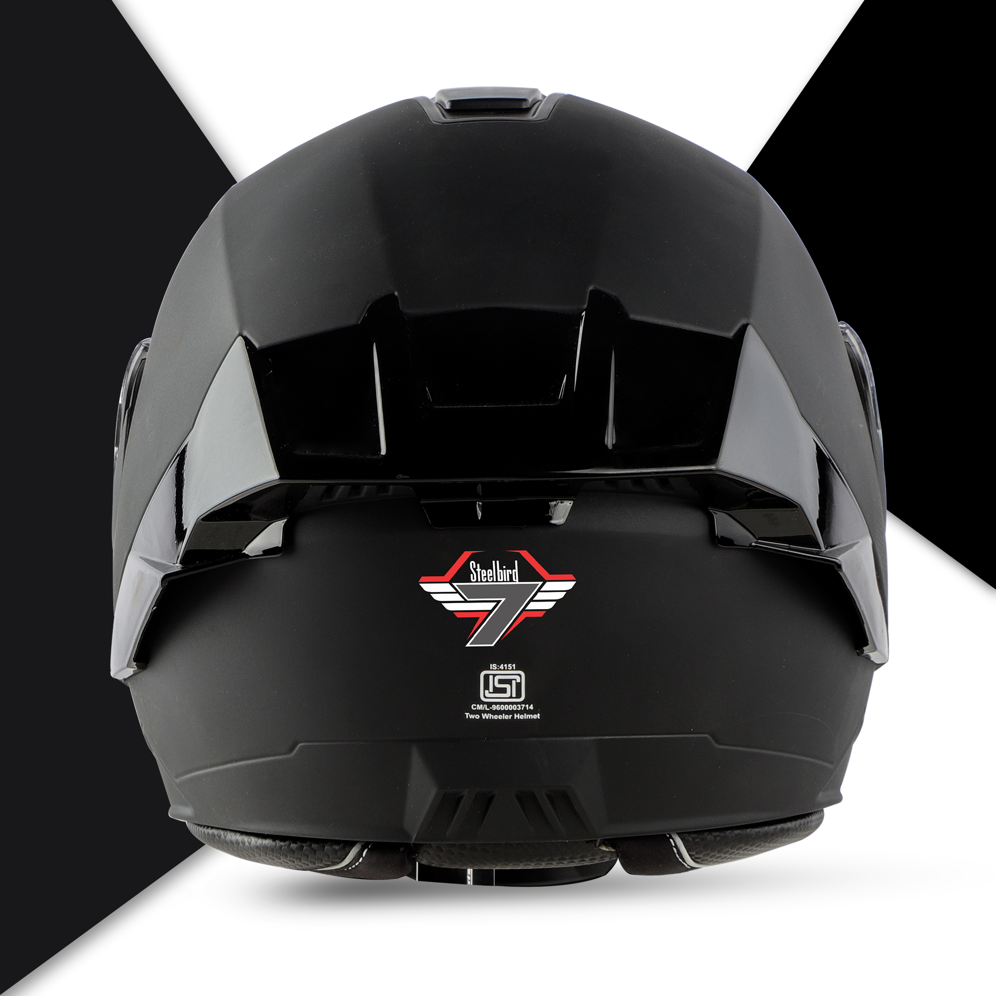 Steelbird SBA-8 7Wings ISI Certified Flip-Up Helmet For Men And Women With Inner Smoke Sun Shield (Matt Black)