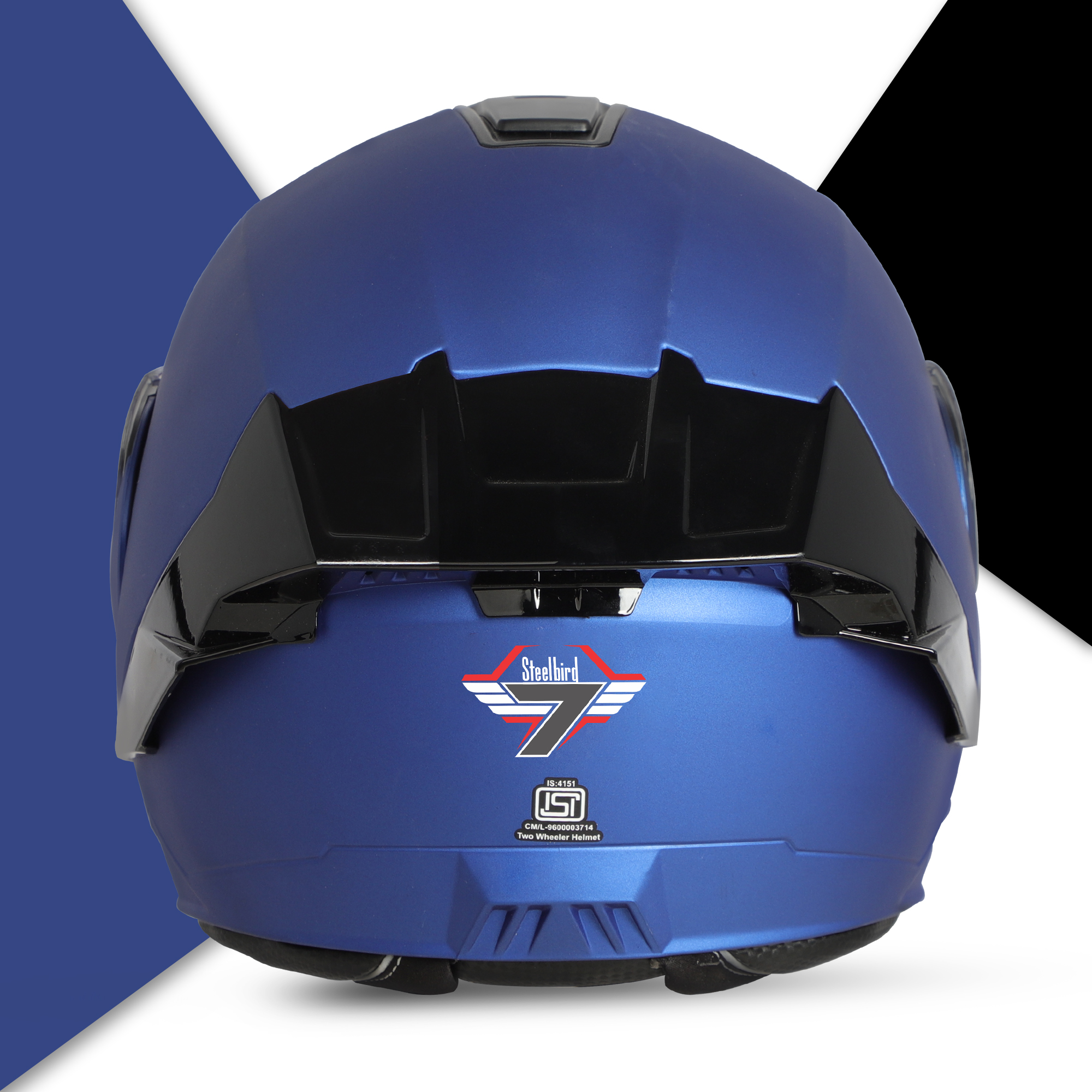 Steelbird SBA-8 7Wings ISI Certified Flip-Up Helmet For Men And Women With Inner Smoke Sun Shield (Matt Y.Blue)