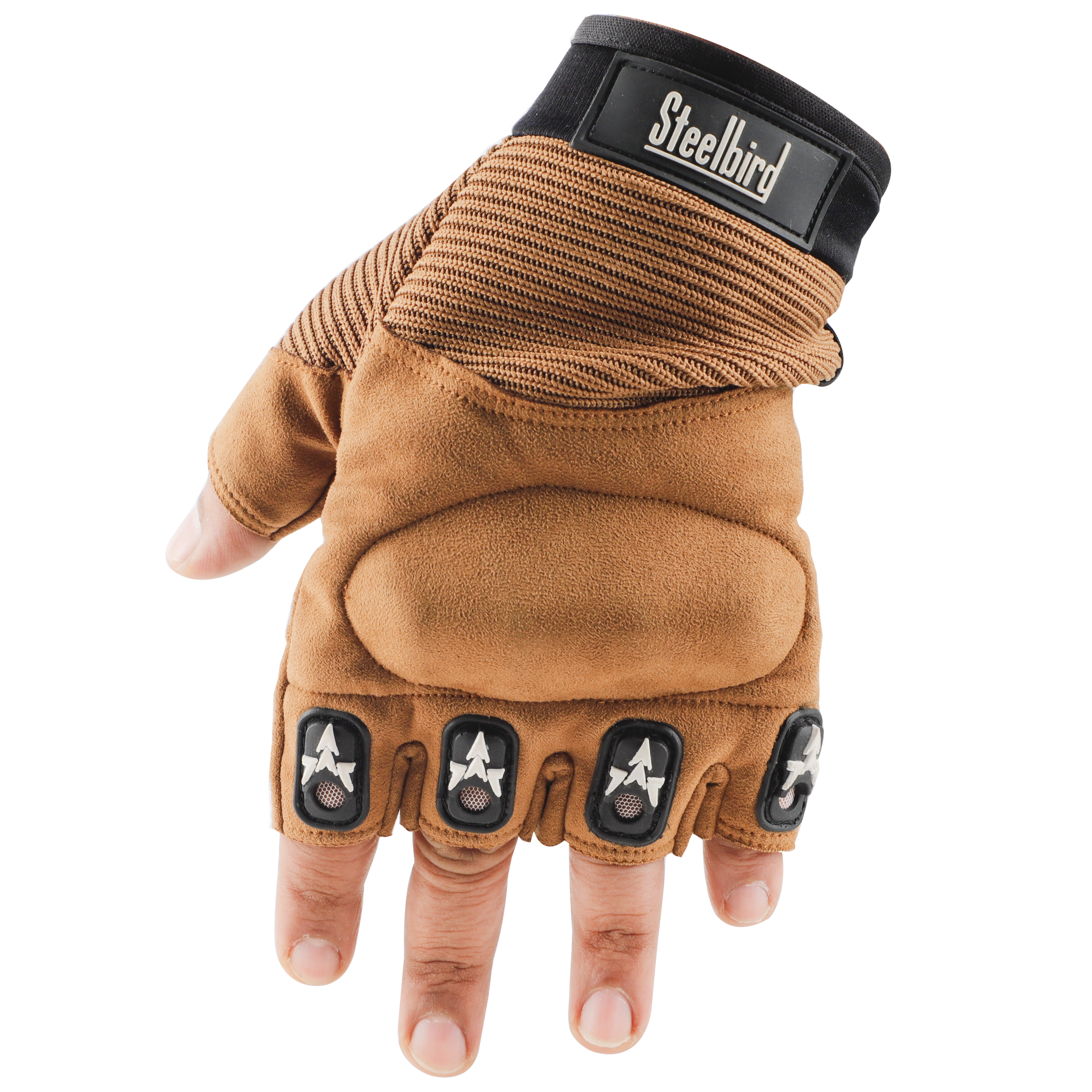 Riding Gloves-Half Fingers- TAN