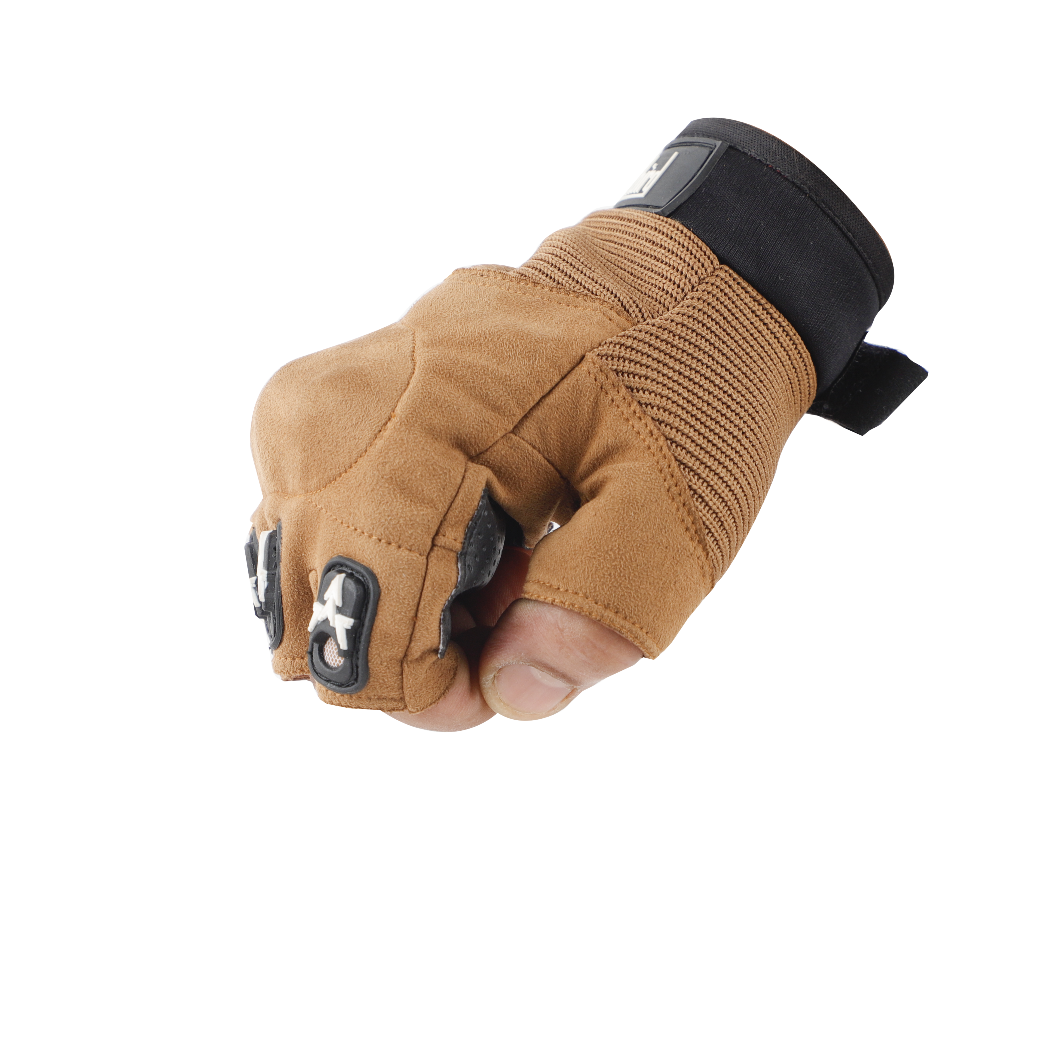 Riding Gloves-Half Fingers- TAN