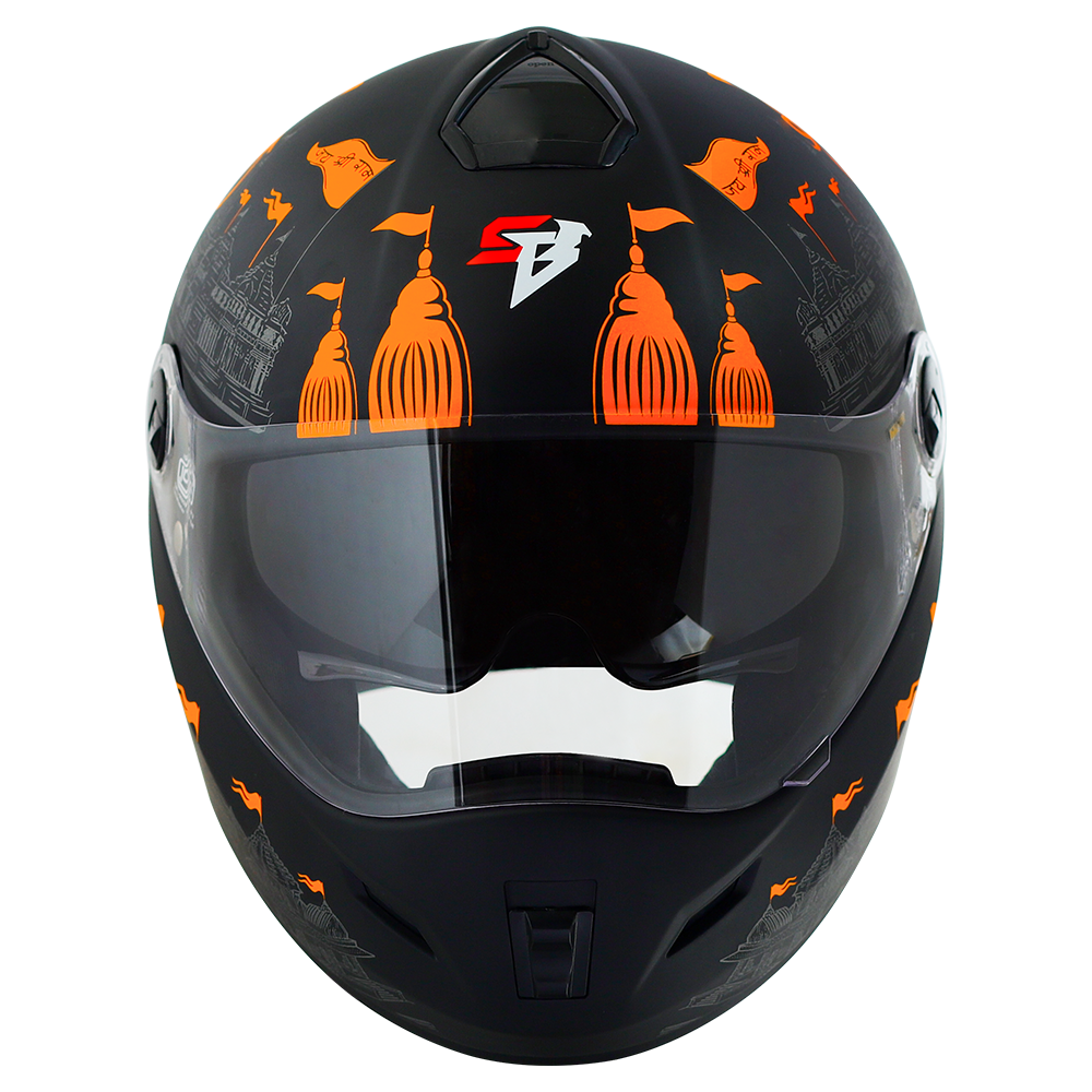 SBH-34 Jai Shree Ram Reflective Glossy Black With Orange With ISS