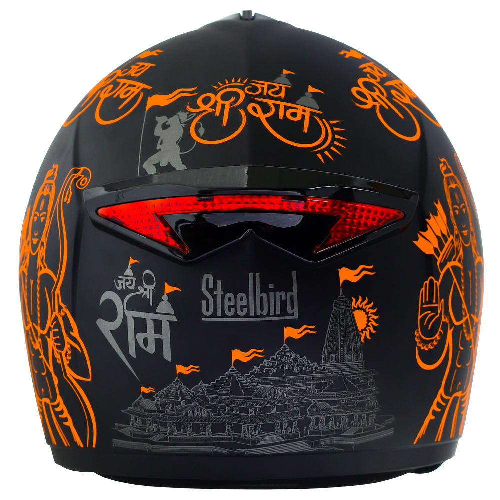 SBH-34 Jai Shree Ram Reflective Glossy Black With Orange With ISS