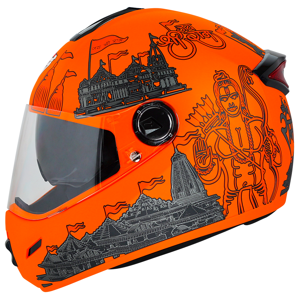 SBH-34 Jai Shree Ram Reflective Glossy Orange With Black With ISS