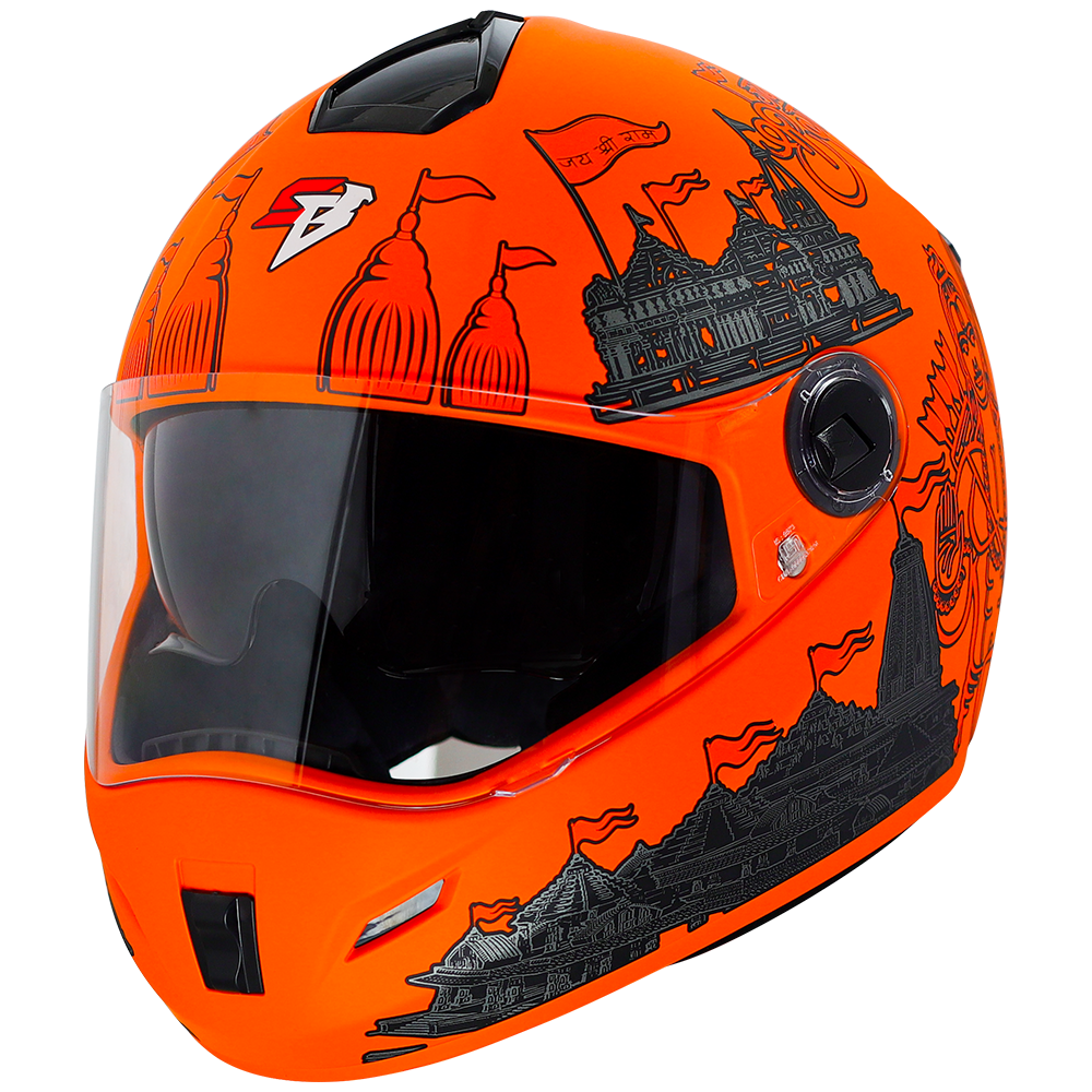 SBH-34 Jai Shree Ram Reflective Glossy Orange With Black With ISS