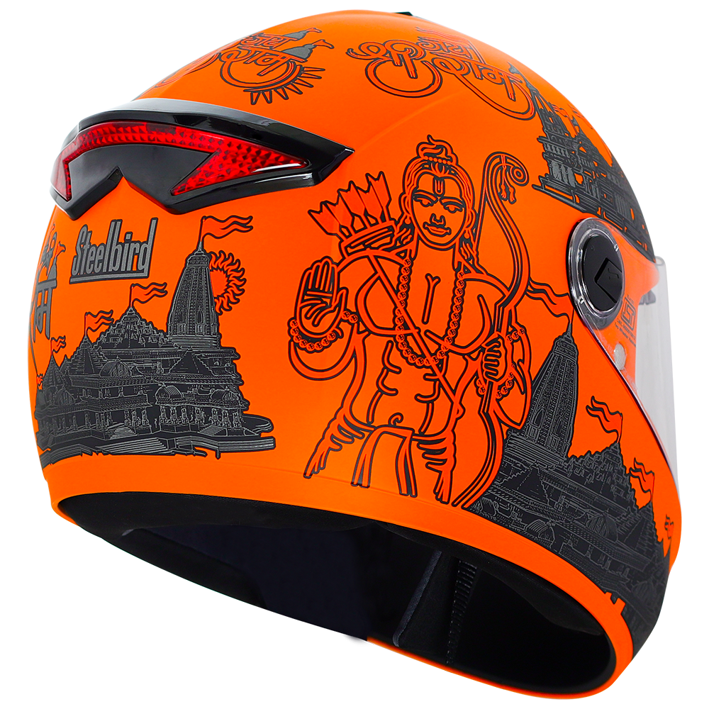 SBH-34 Jai Shree Ram Reflective Glossy Orange With Black With ISS