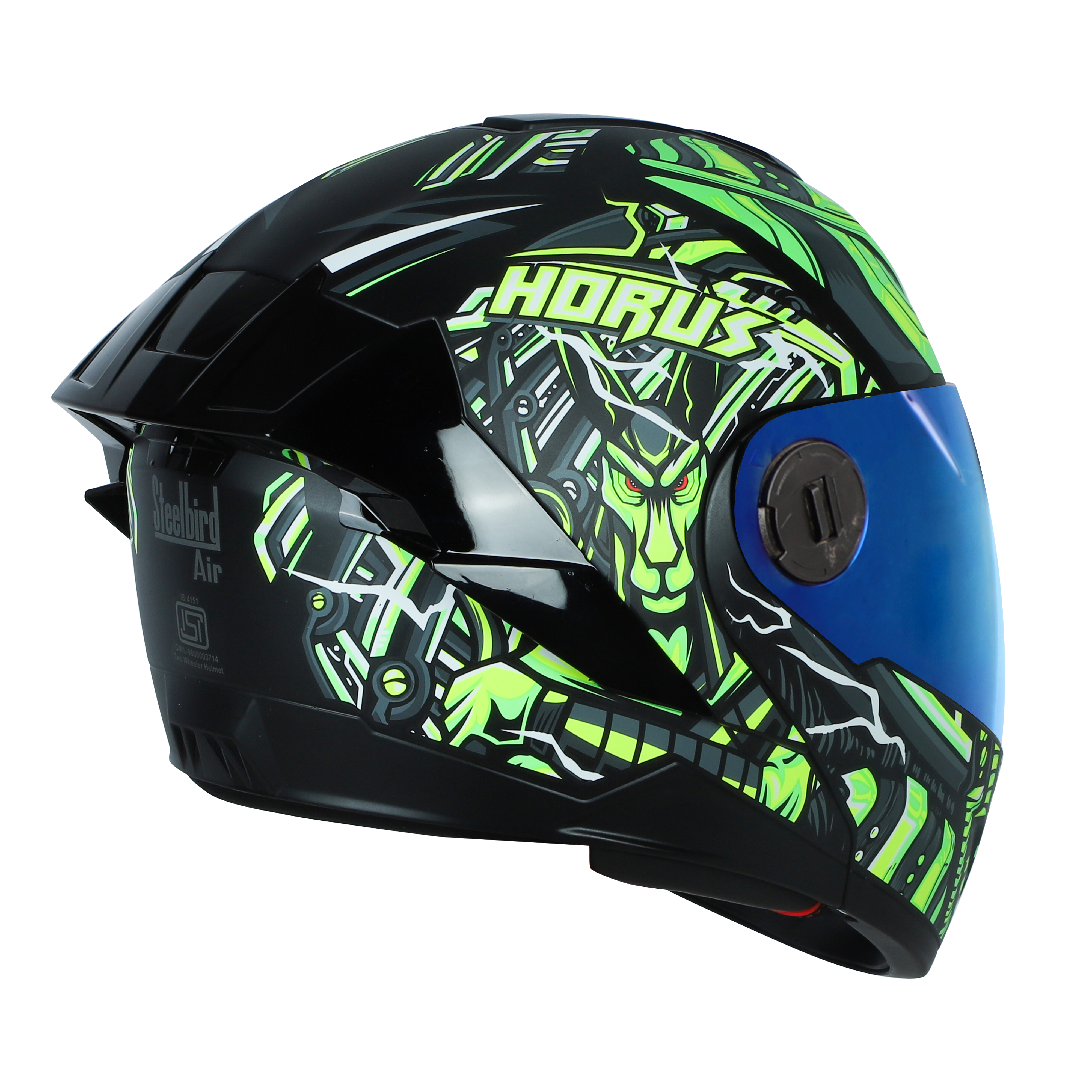 SBA-8 ISS HORUS GLOSSY BLACK WITH GREEN