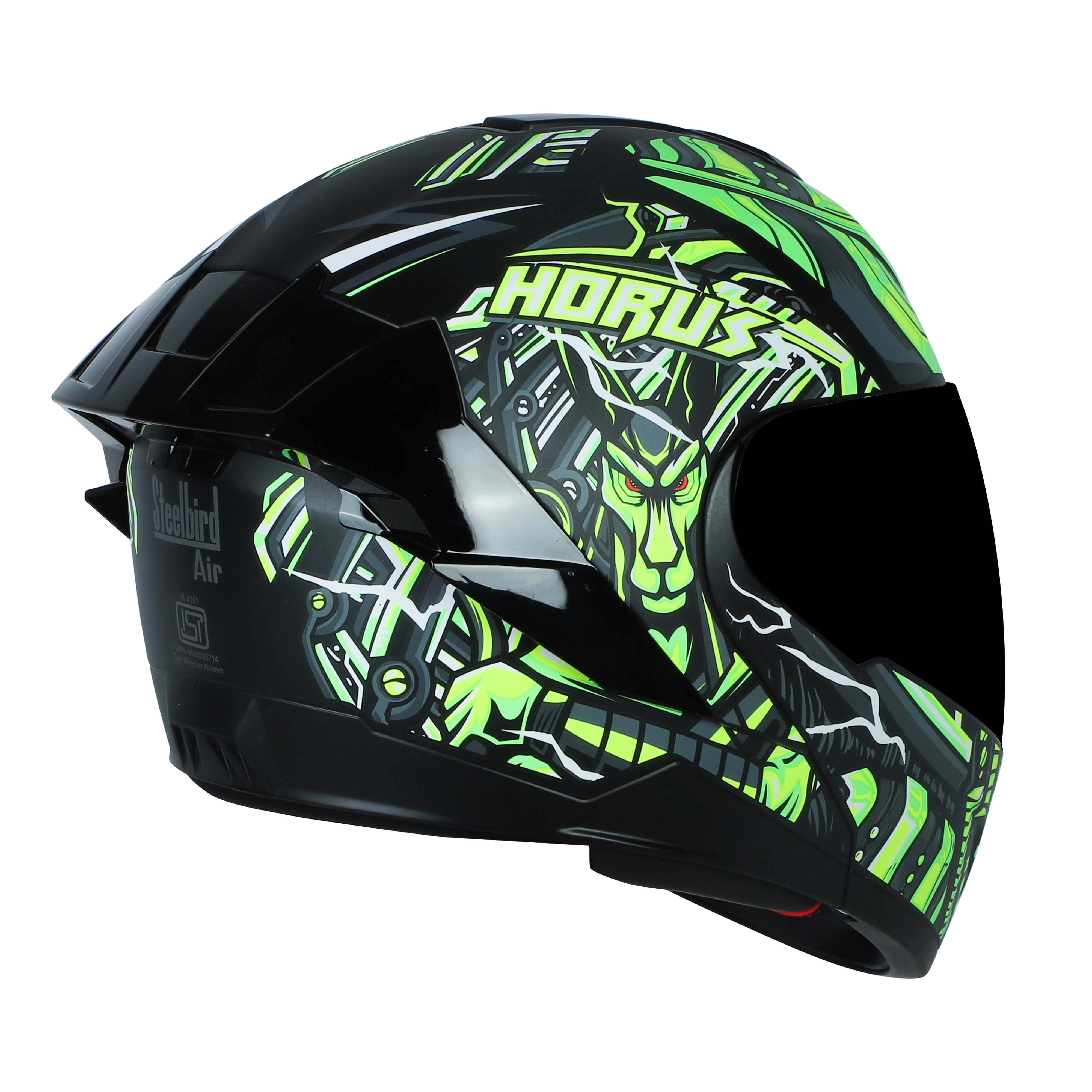 SBA-8 HORUS GLOSSY BLACK WITH GREEN