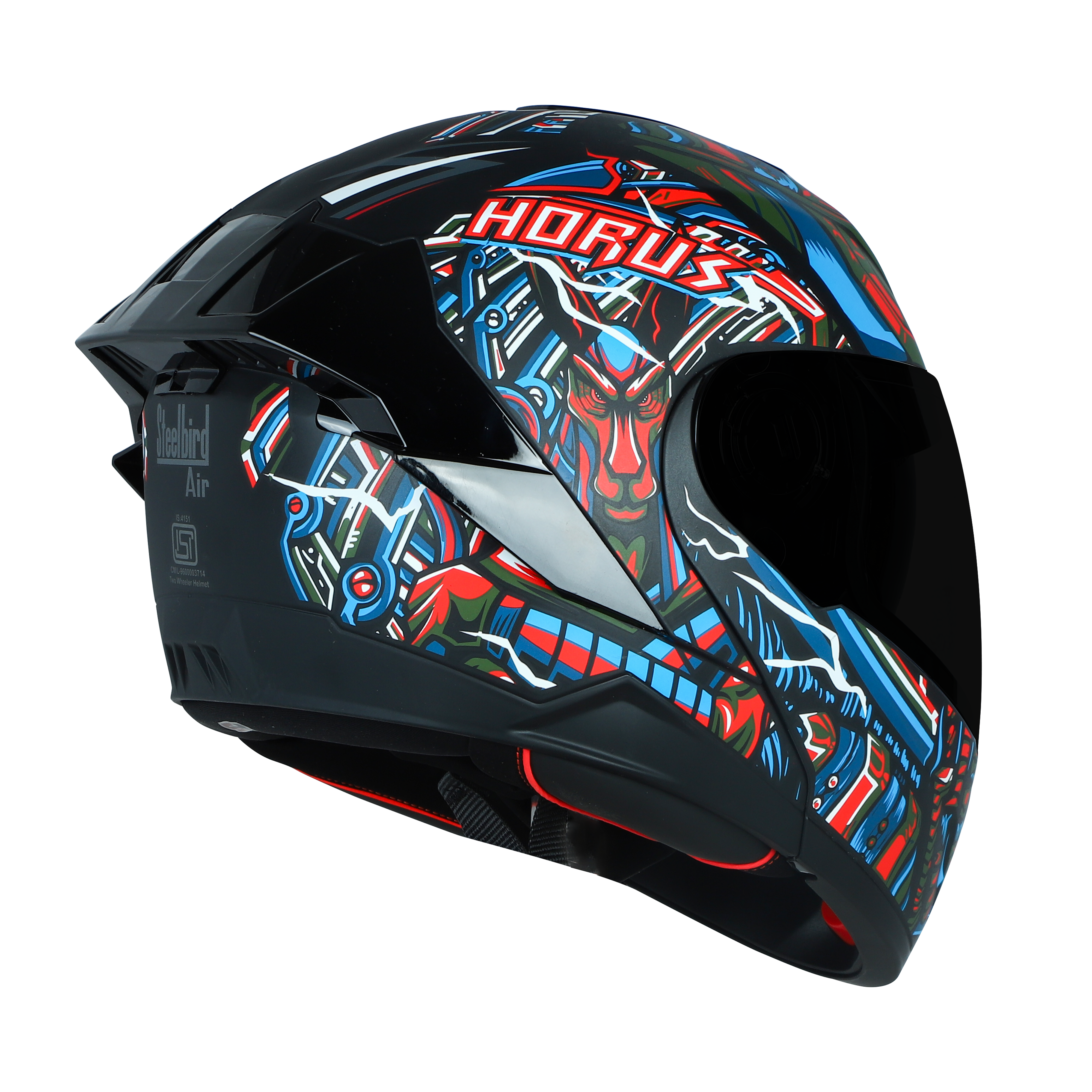 SBA-8 HORUS GLOSSY BLACK WITH RED