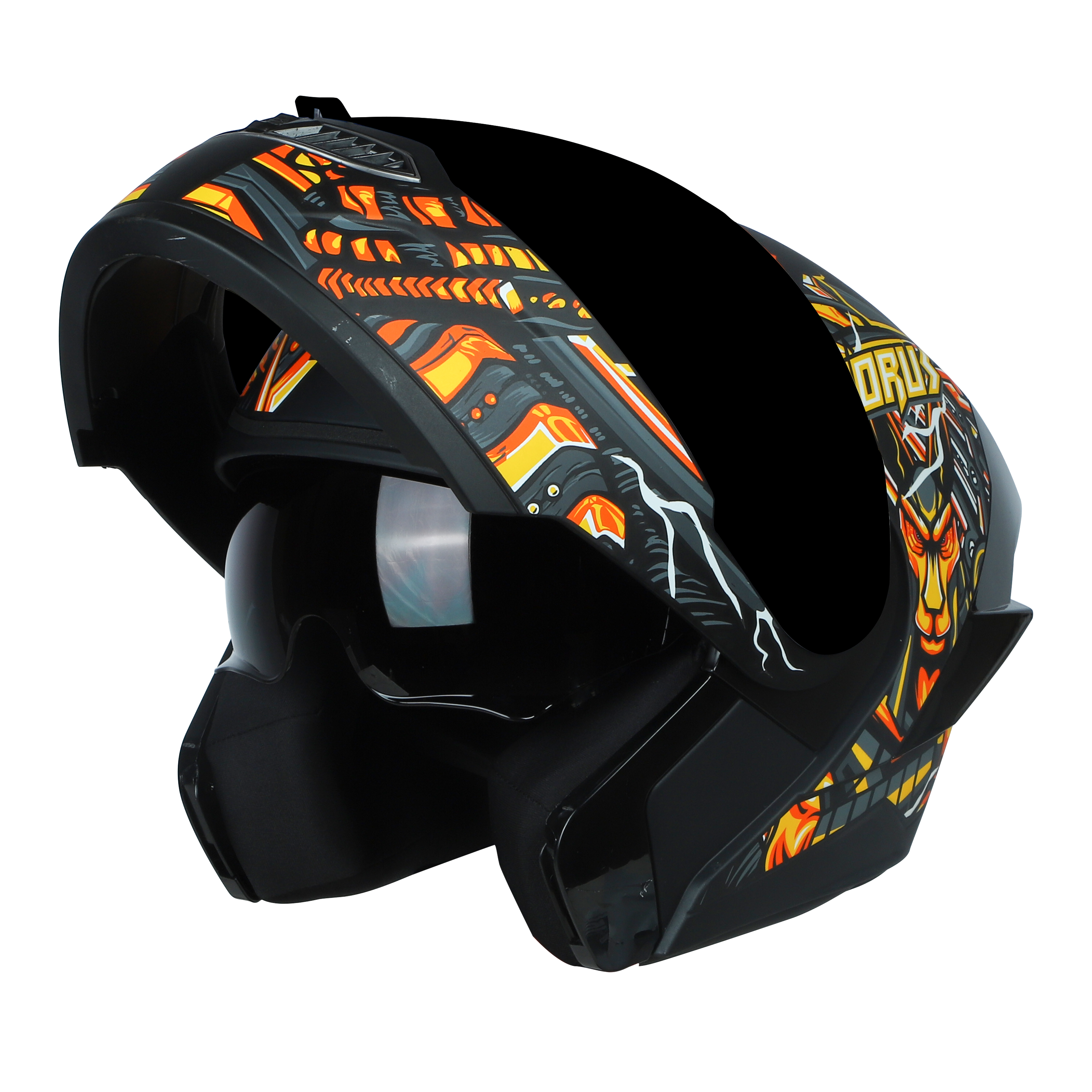 SBA-8 ISS HORUS GLOSSY BLACK WITH ORANGE