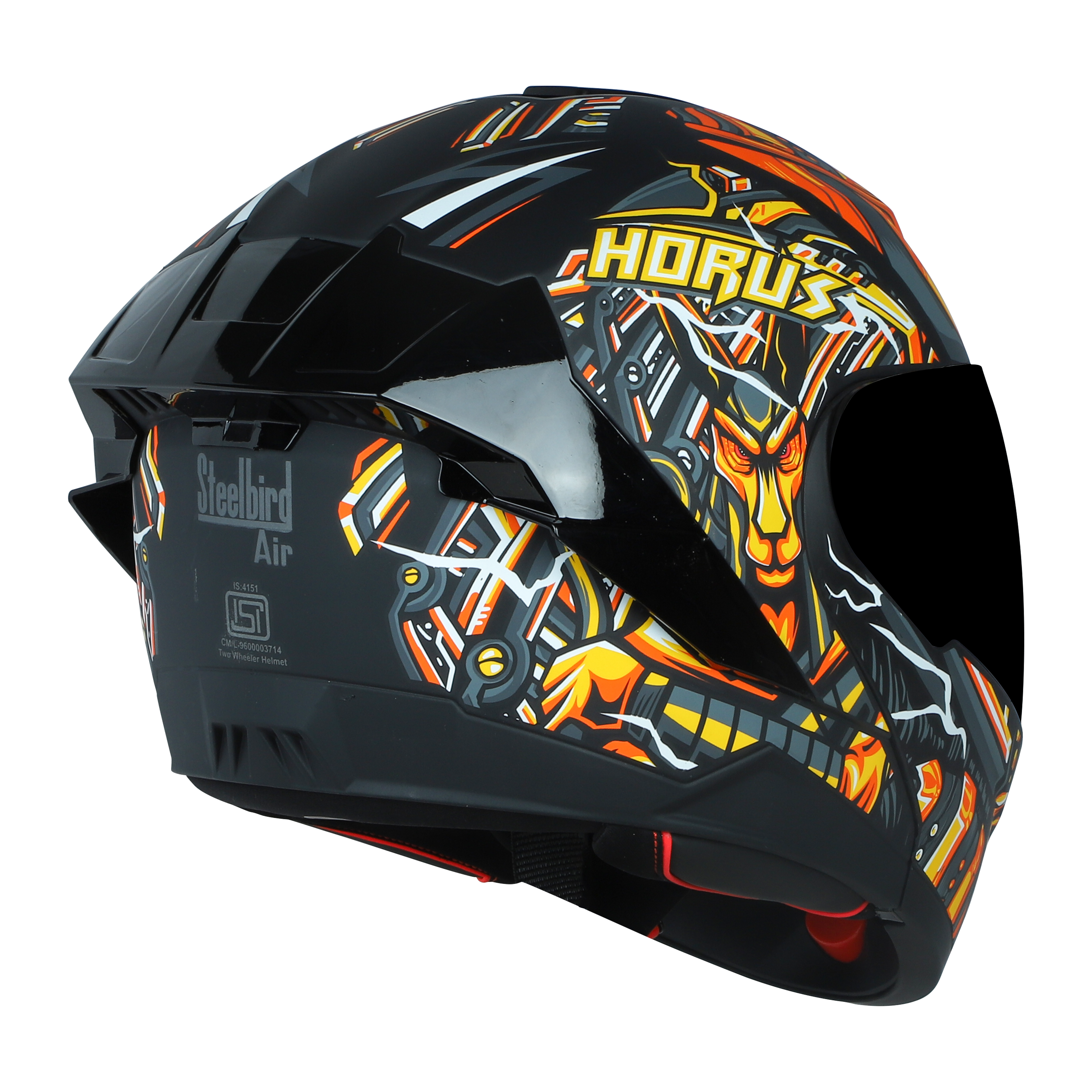 SBA-8 ISS HORUS GLOSSY BLACK WITH ORANGE