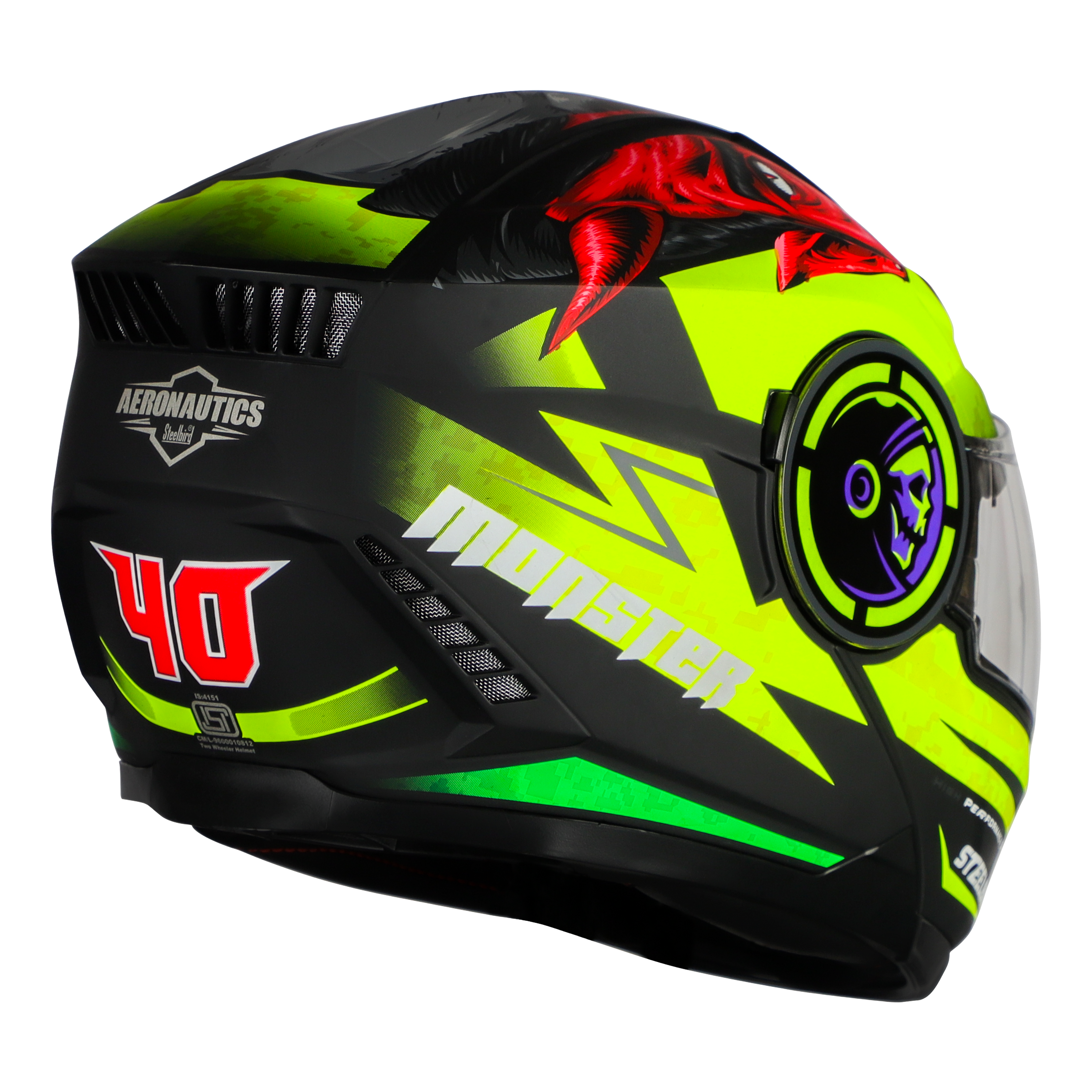 SBH-40 MONSTER GLOSSY BLACK WITH NEON