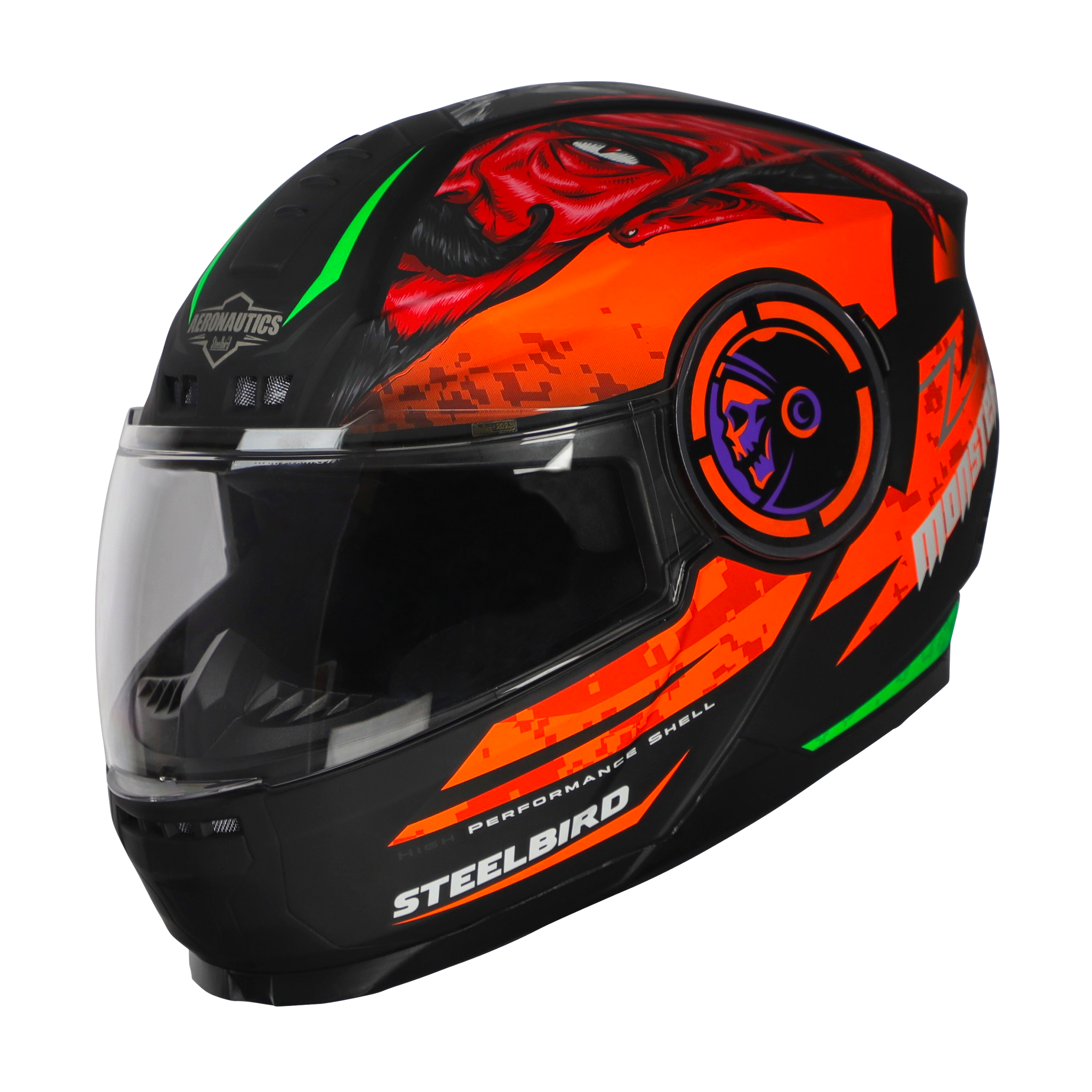 SBH-40 MONSTER GLOSSY BLACK WITH ORANGE