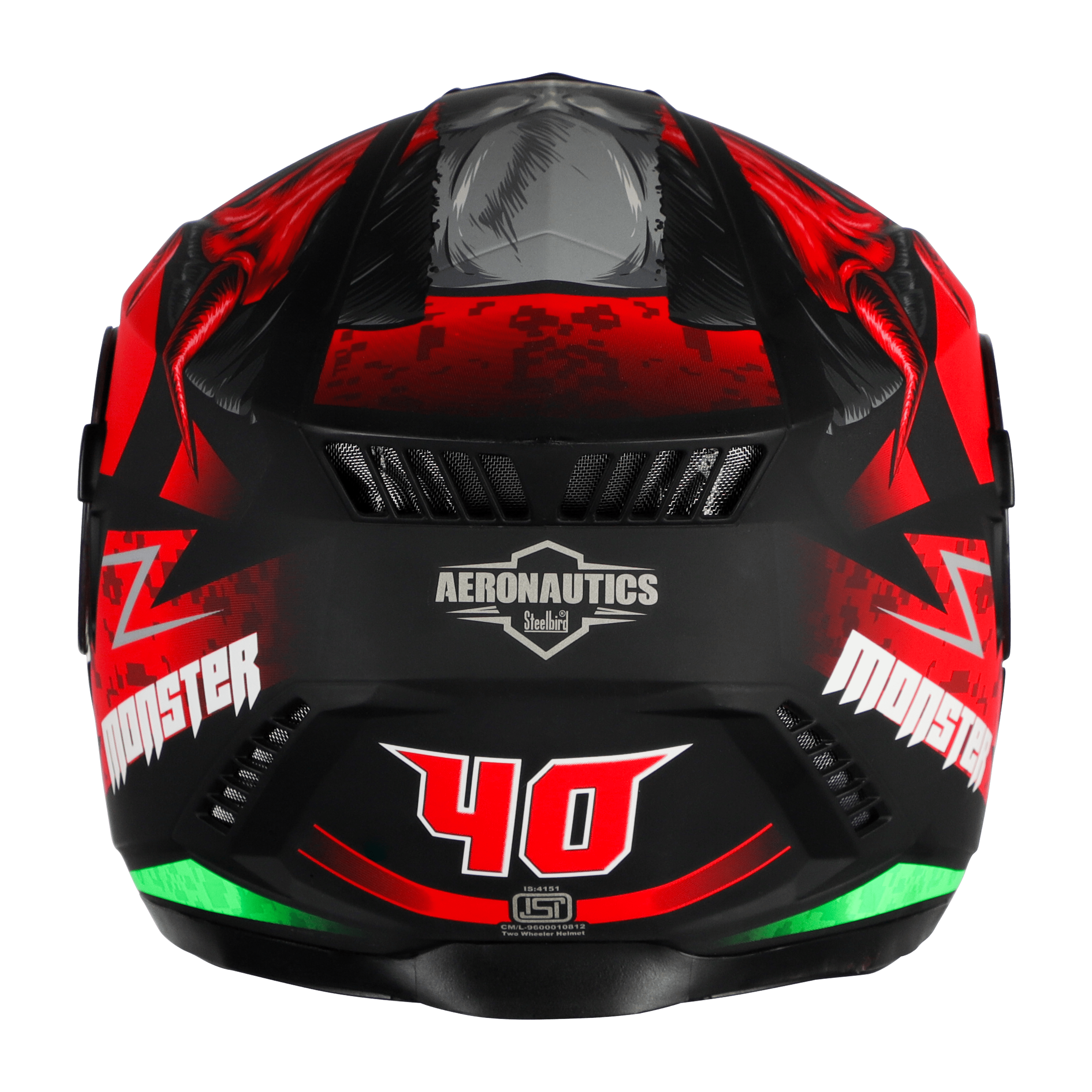 SBH-40 MONSTER ISS MAT BLACK WITH RED