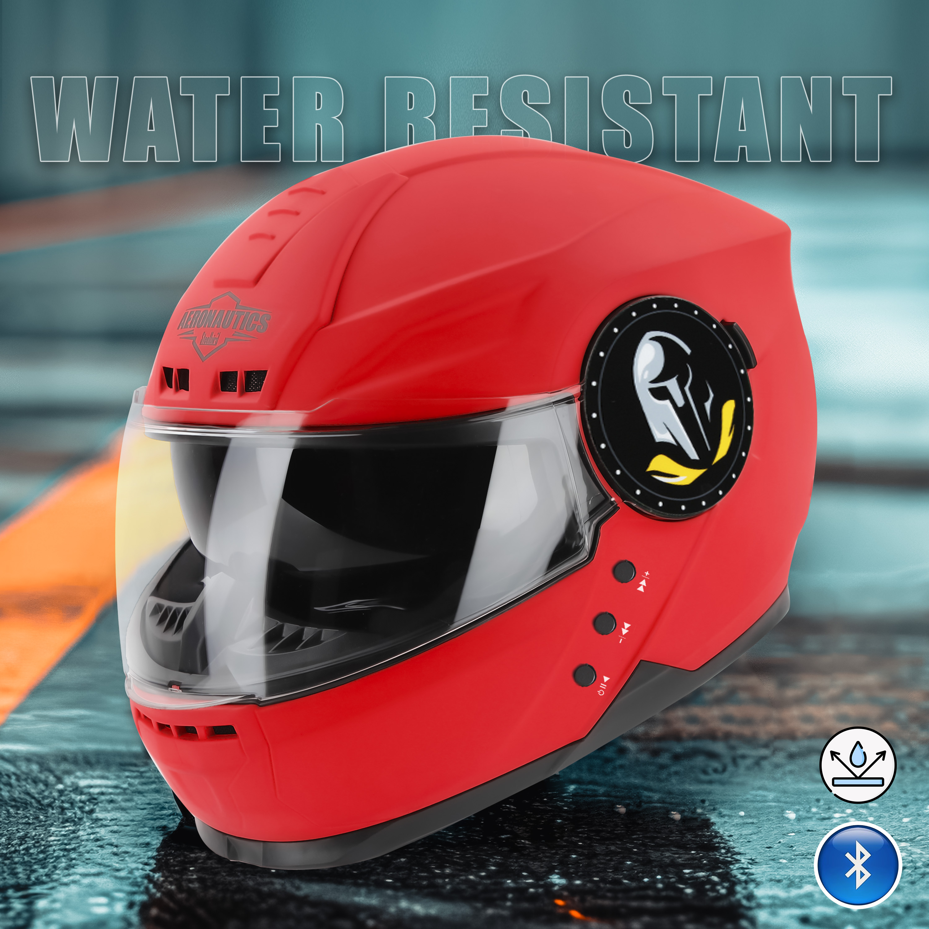 Steelbird Bluetooth Full Face ISI Certified Helmet For Men With Inner Smoke Sun Shield | SBH-40 7Wings (Dashing Red)