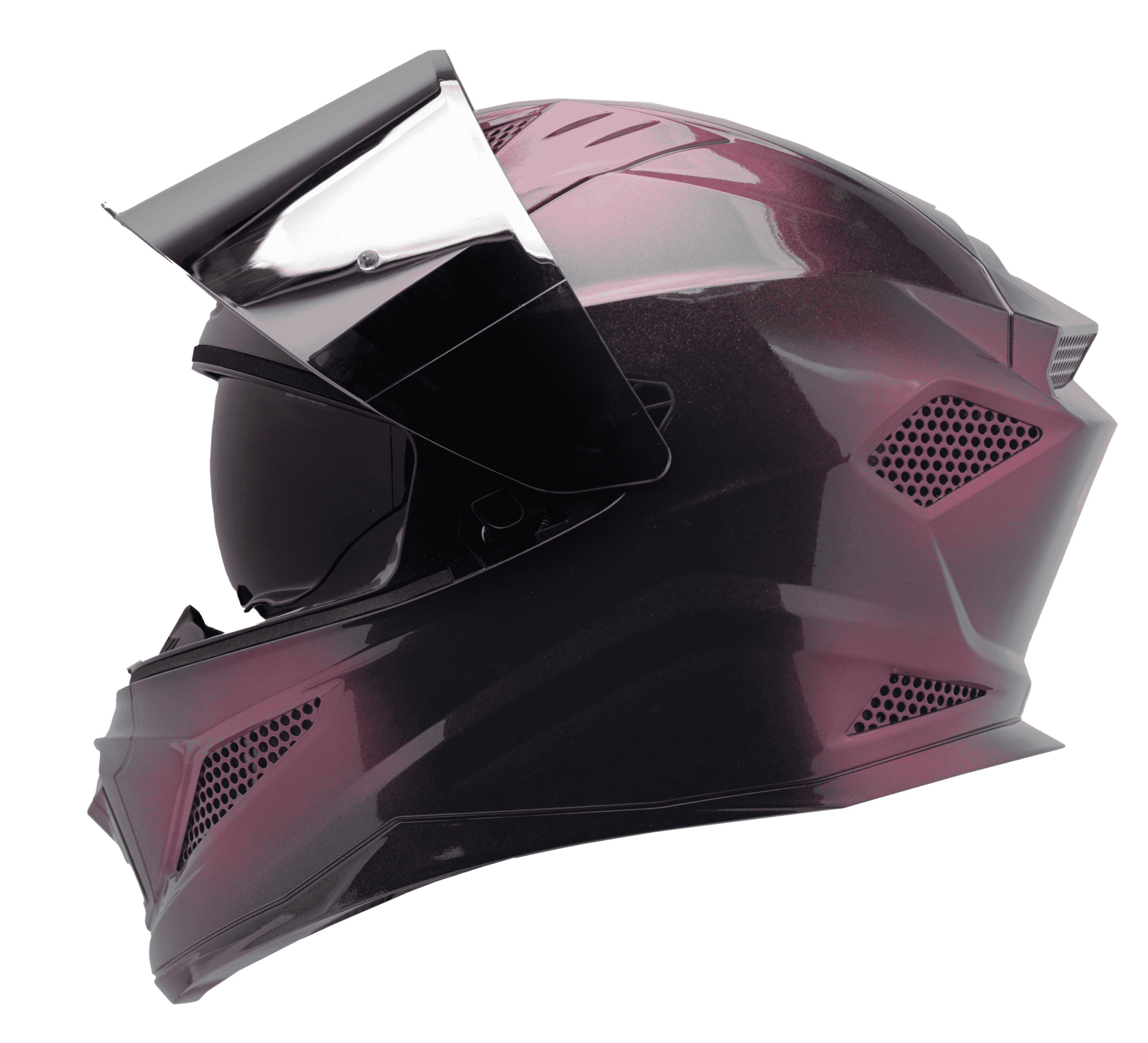 SBH-25 ISS BREEZE ON OMBRE GLOSSY BLACK WITH WINE RED