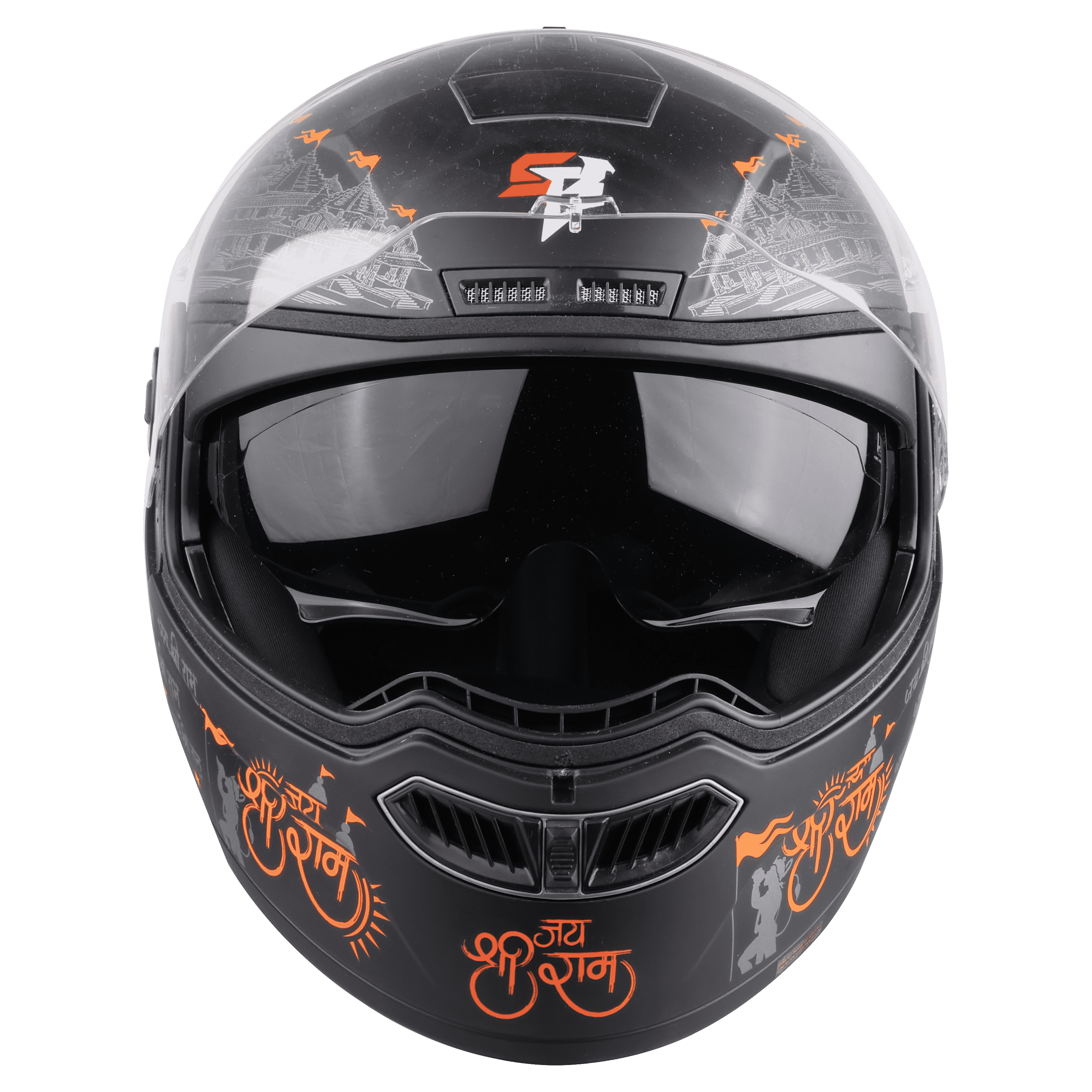 SBA-7 JAI SHREE RAM GLOSSY BLACK ORANGE 