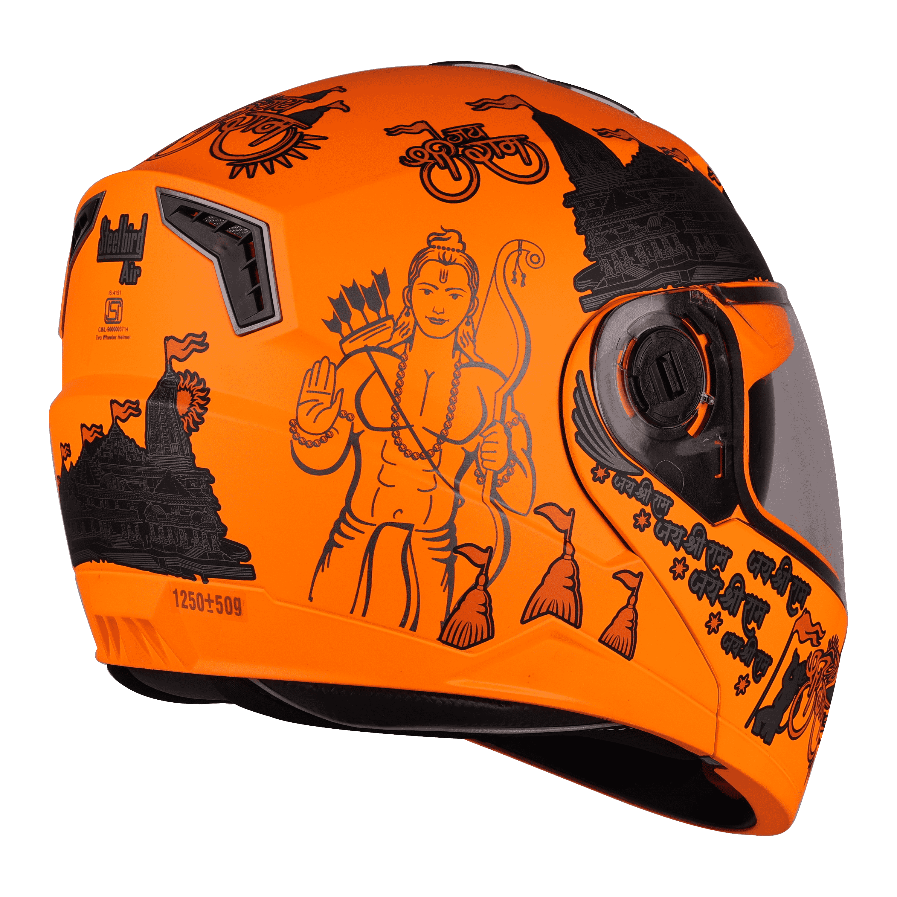 SBA-7 JAI SHREE RAM GLOSSY ORANGE BLACK 