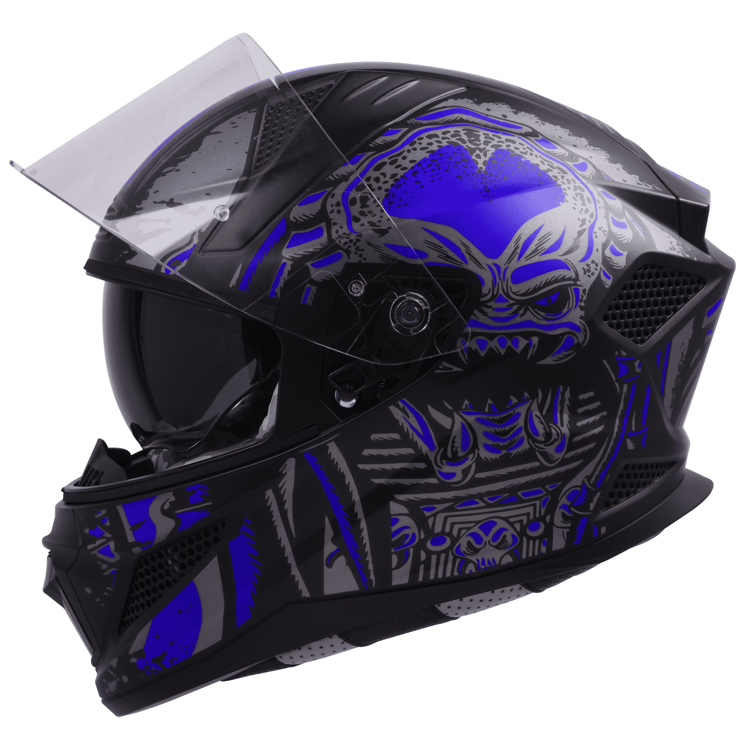 SBH-25 ISS PREDATOR GLOSSY BLACK WITH D. BLUE