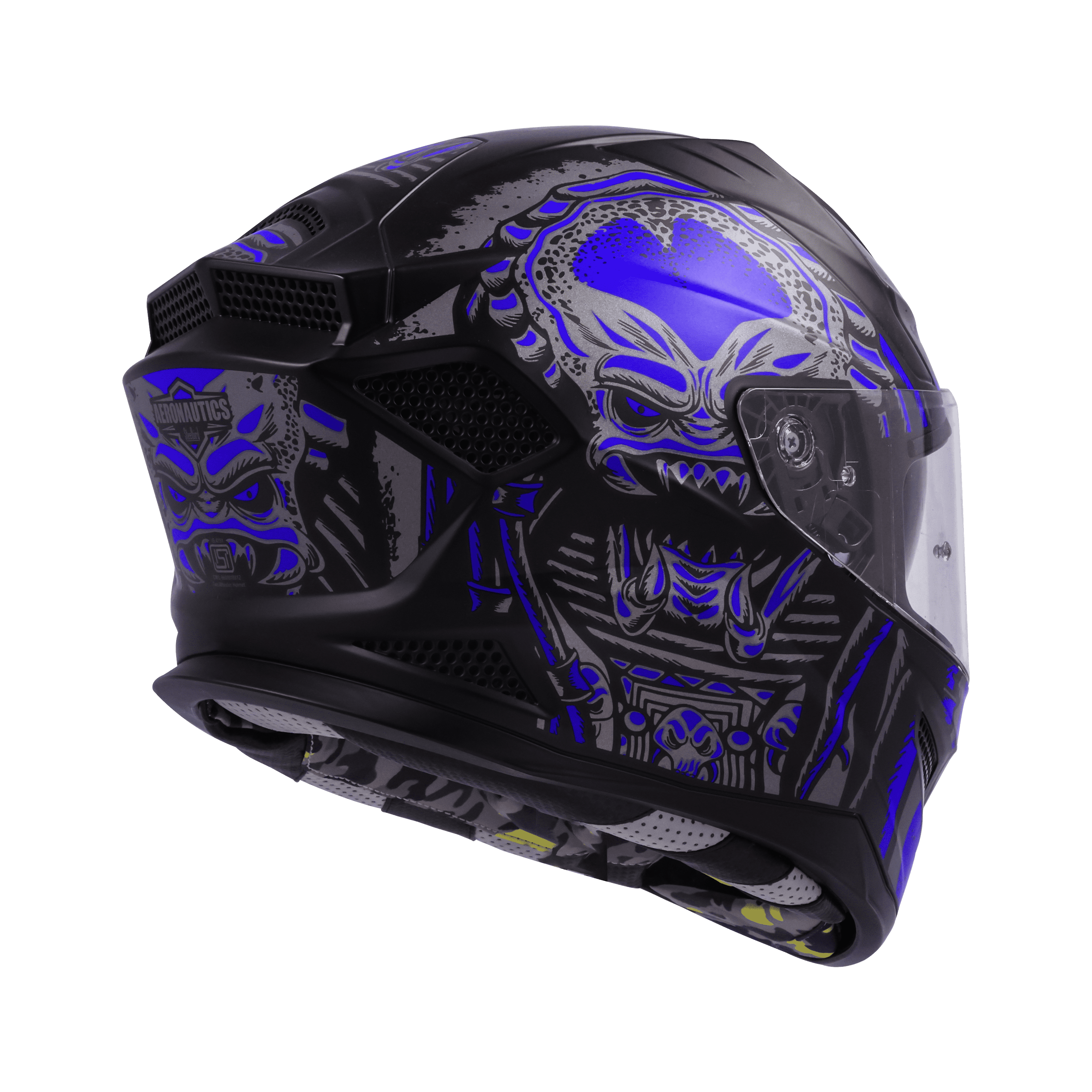 SBH-25 ISS PREDATOR GLOSSY BLACK WITH D. BLUE