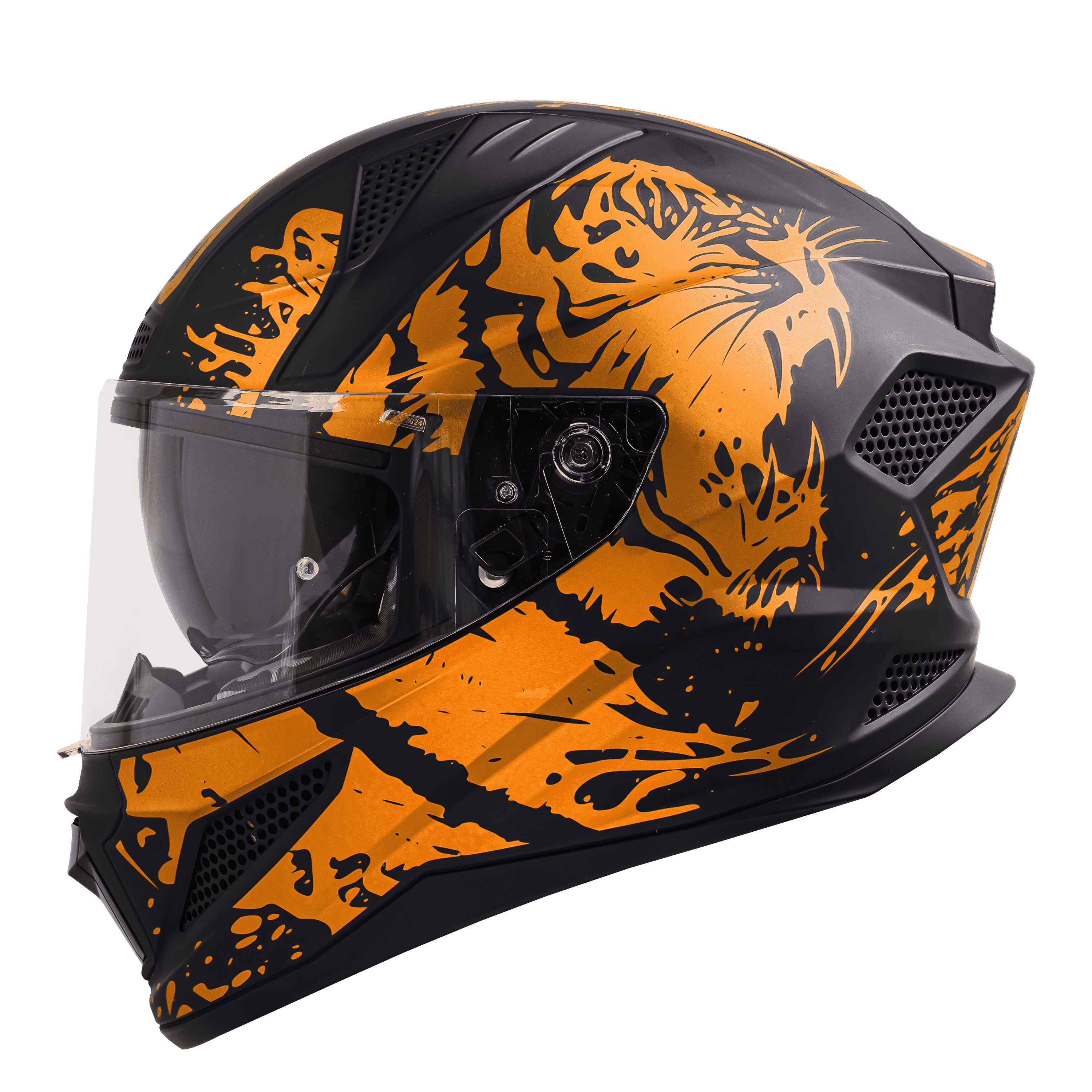 SBH-25 ISS TIGER GLOSSY BLACK WITH ORANGE 