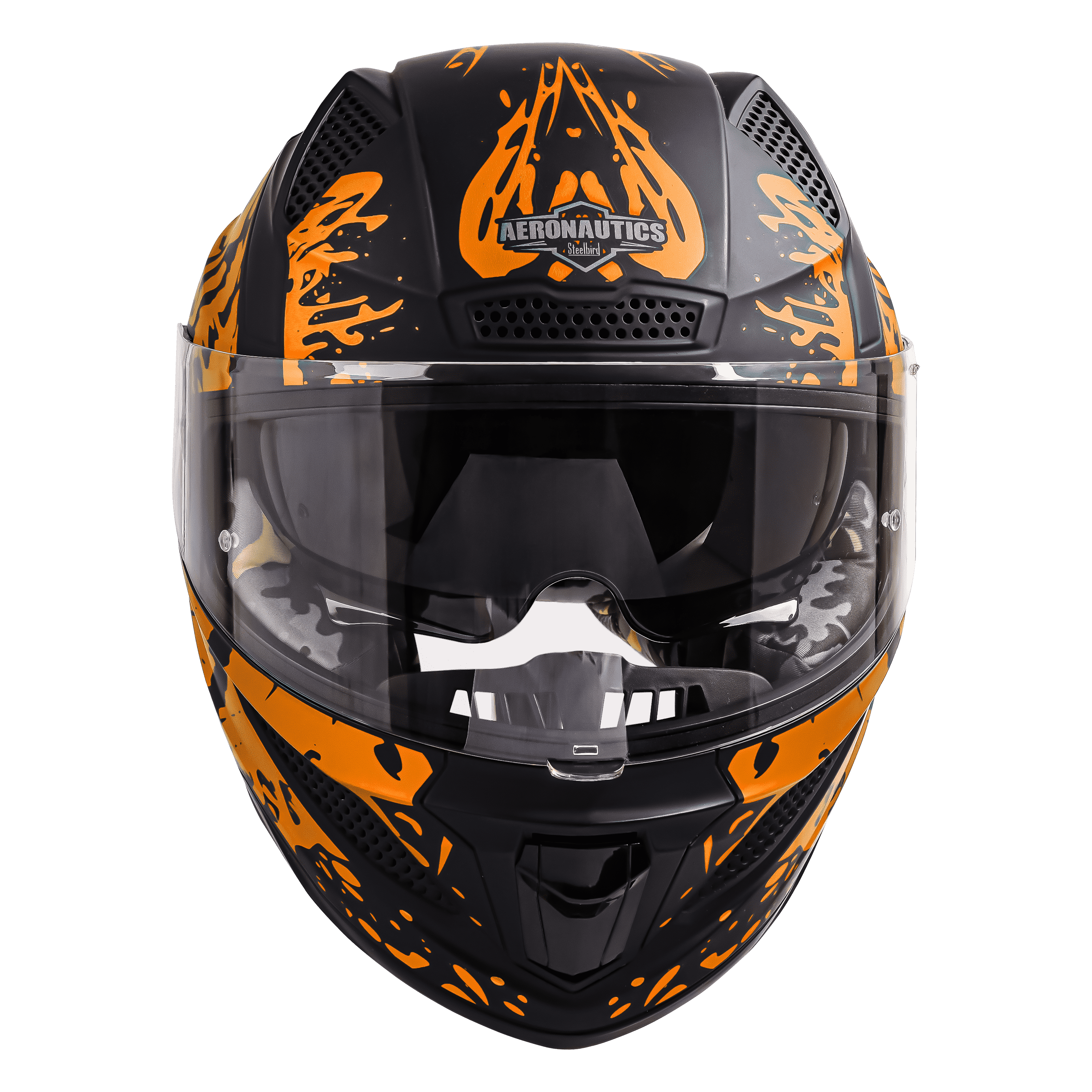 SBH-25 ISS TIGER GLOSSY BLACK WITH ORANGE 