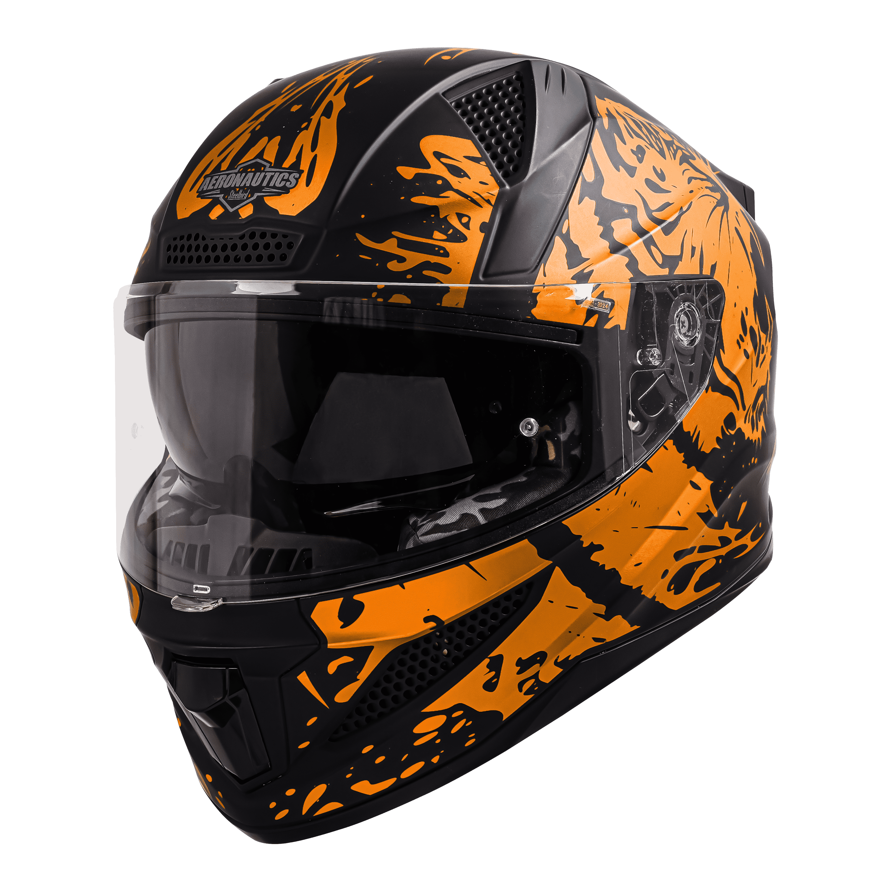 SBH-25 ISS TIGER GLOSSY BLACK WITH ORANGE 