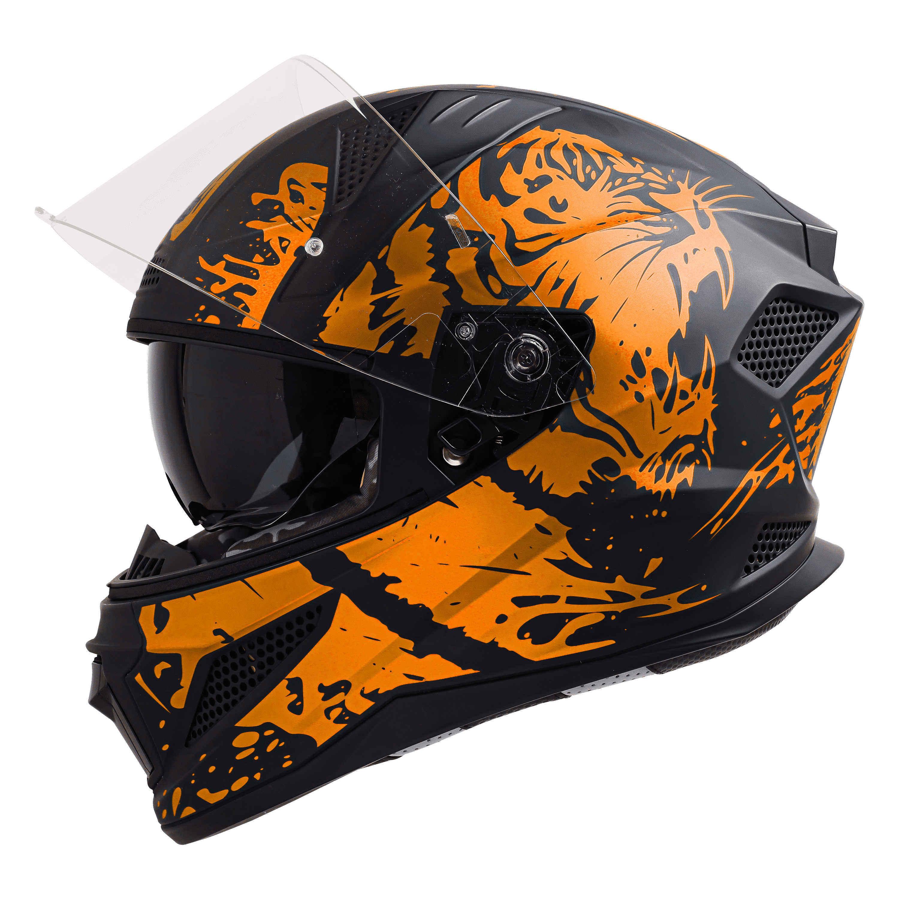 SBH-25 ISS TIGER GLOSSY BLACK WITH ORANGE 