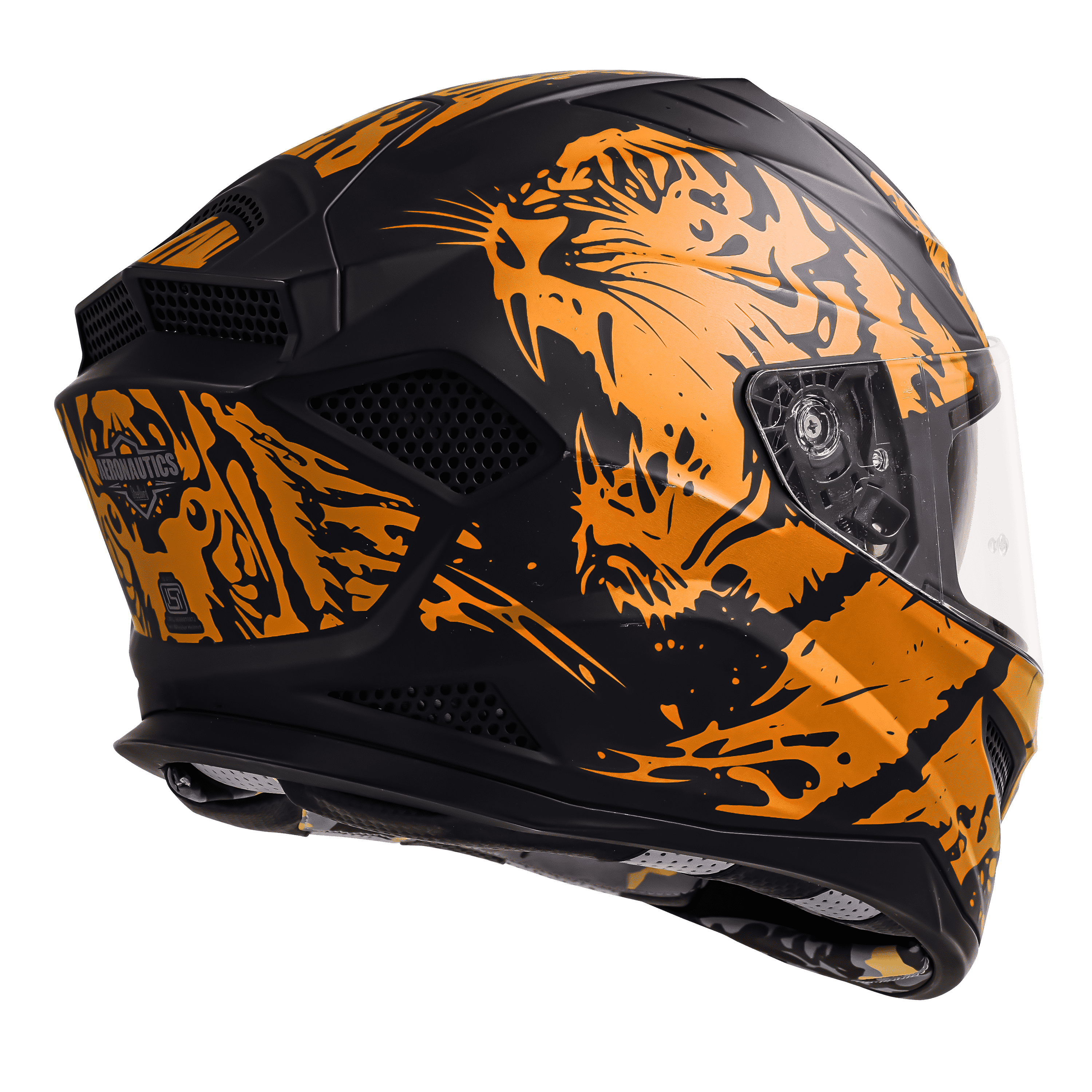 SBH-25 ISS TIGER GLOSSY BLACK WITH ORANGE 