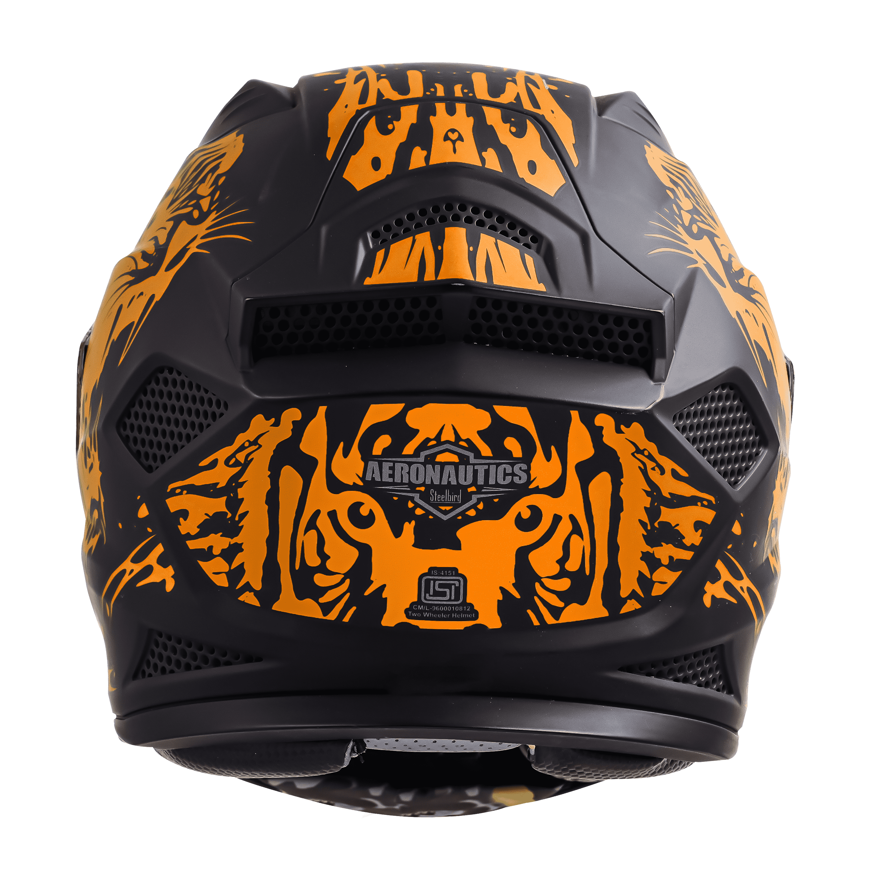 SBH-25 ISS TIGER GLOSSY BLACK WITH ORANGE 