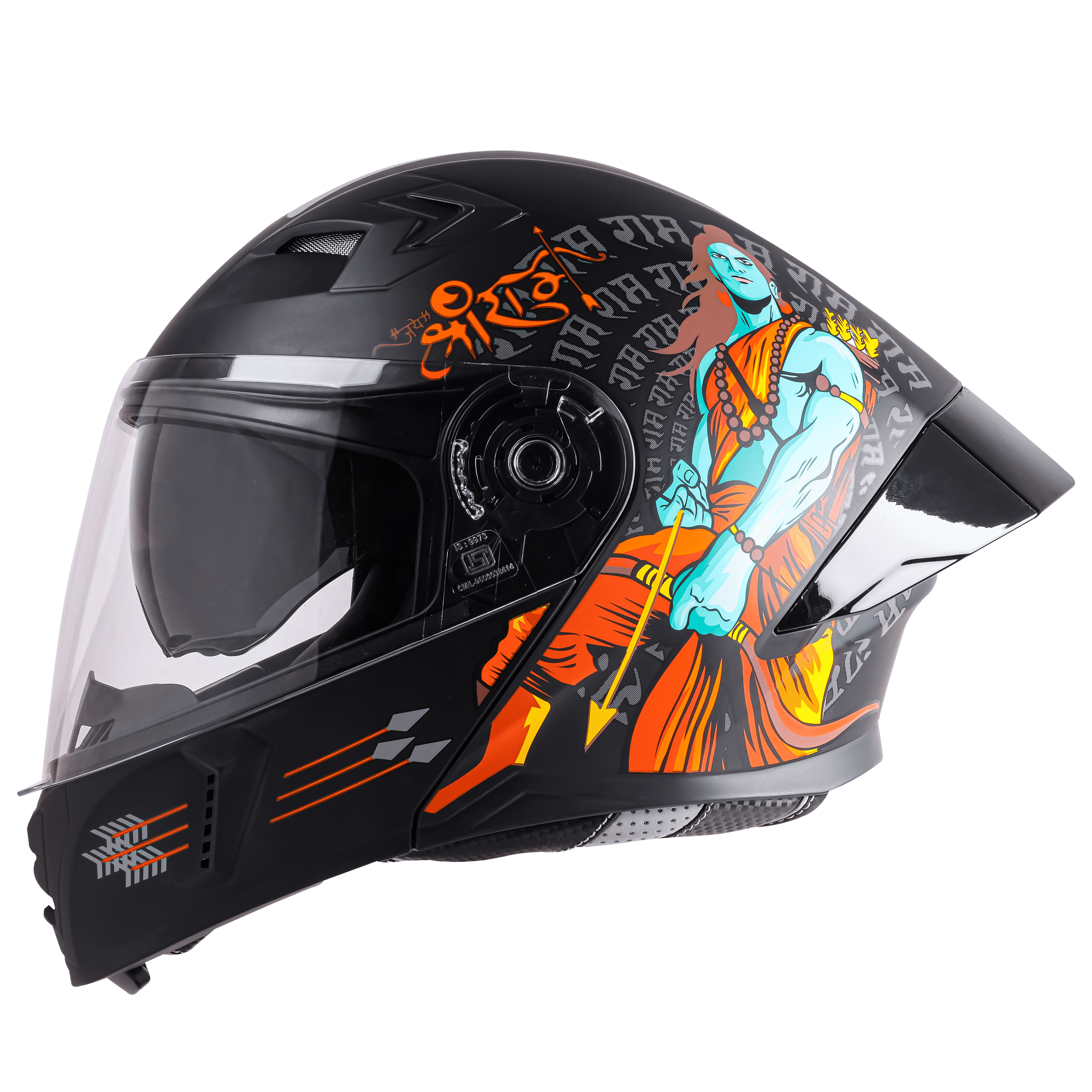 SBA-20 ISS JAI SHREE RAM GLOSSY BLACK ORANGE 