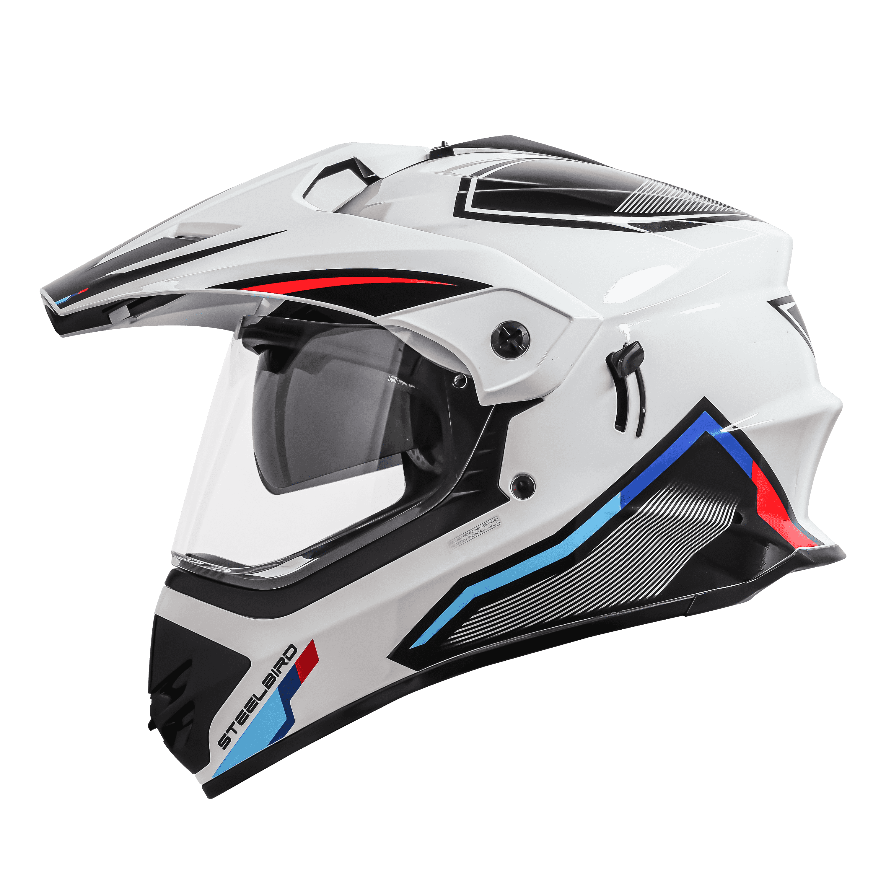 SBH-13 ISS RACER GLOSSY WHITE WITH RED