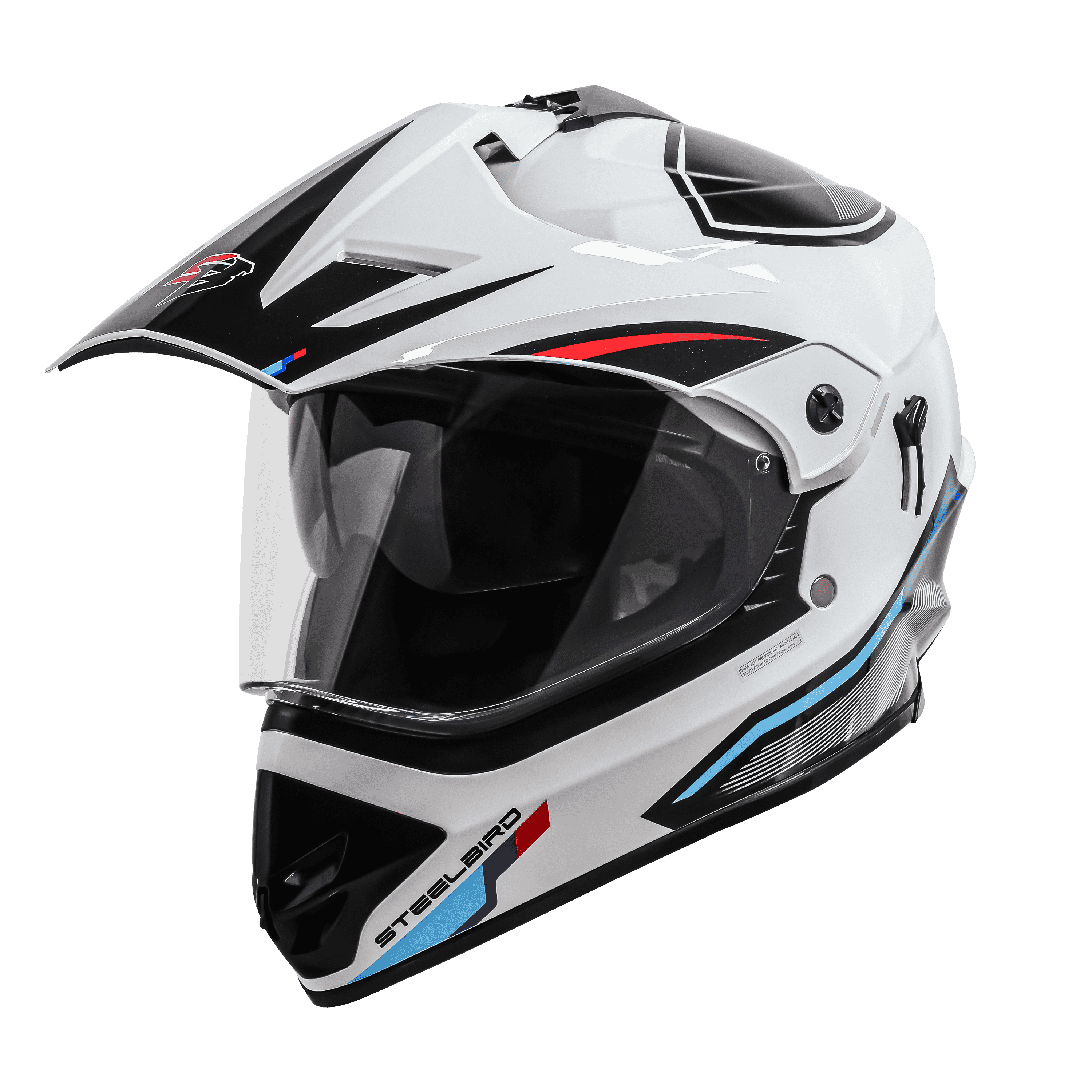 SBH-13 ISS RACER GLOSSY WHITE WITH RED