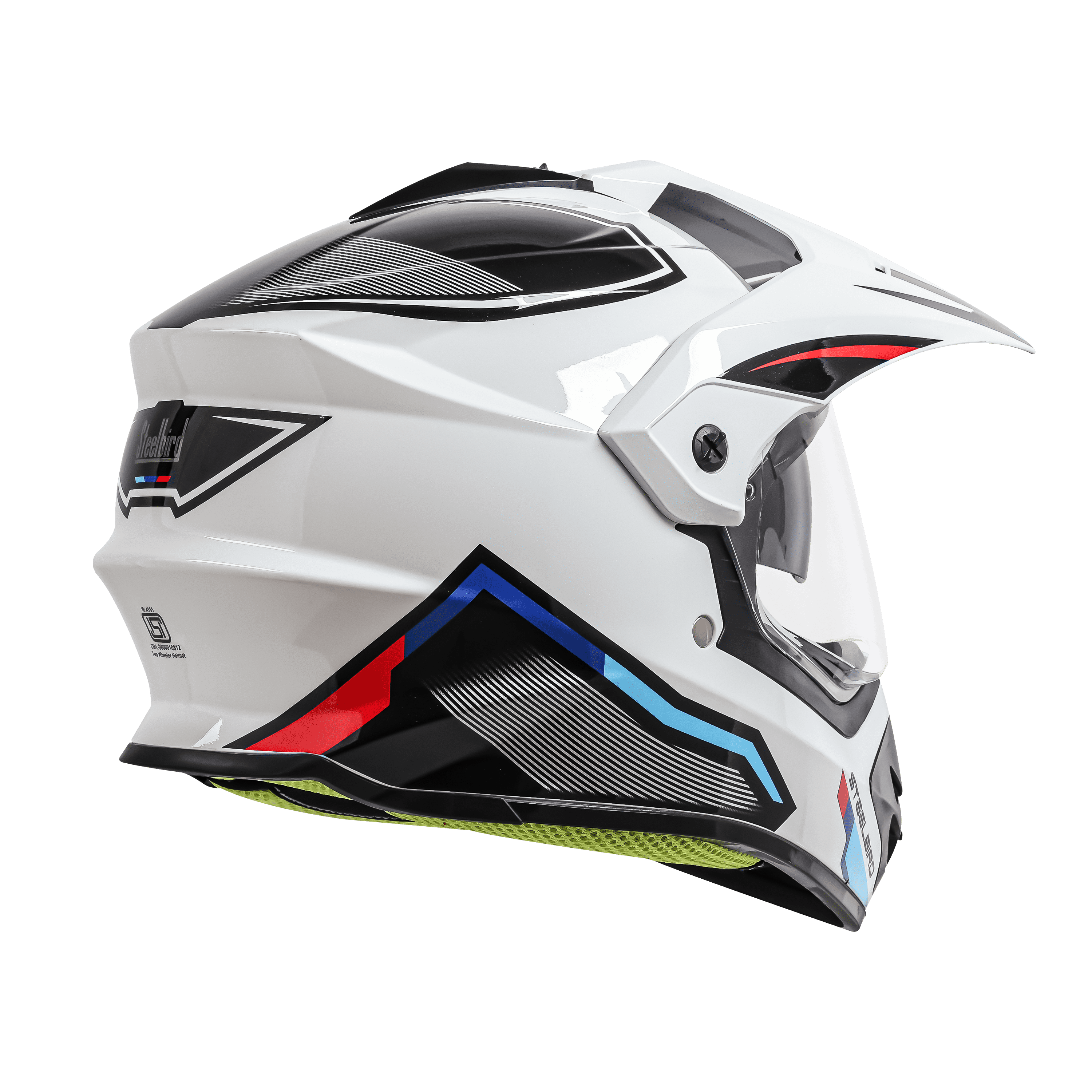 SBH-13 ISS RACER GLOSSY WHITE WITH RED