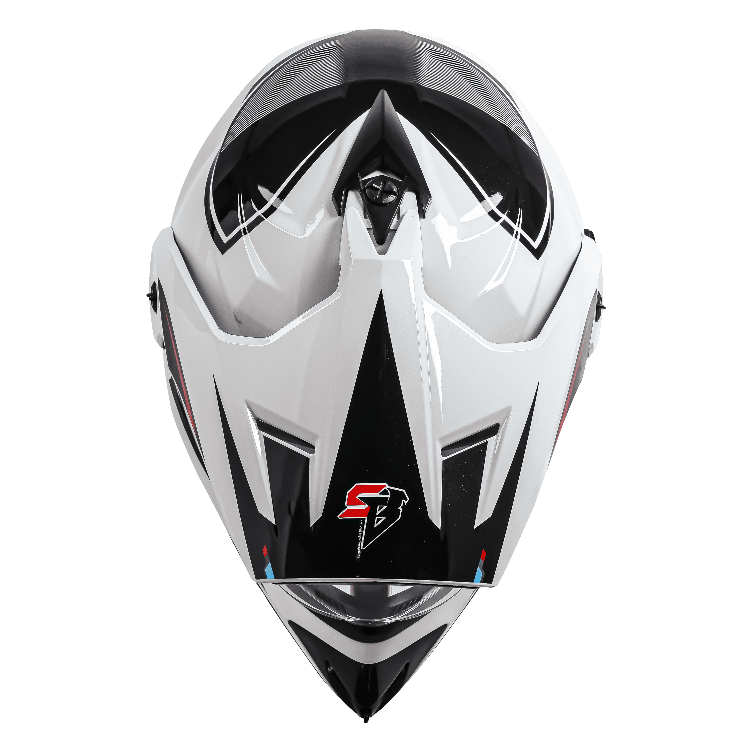 SBH-13 ISS RACER GLOSSY WHITE WITH RED