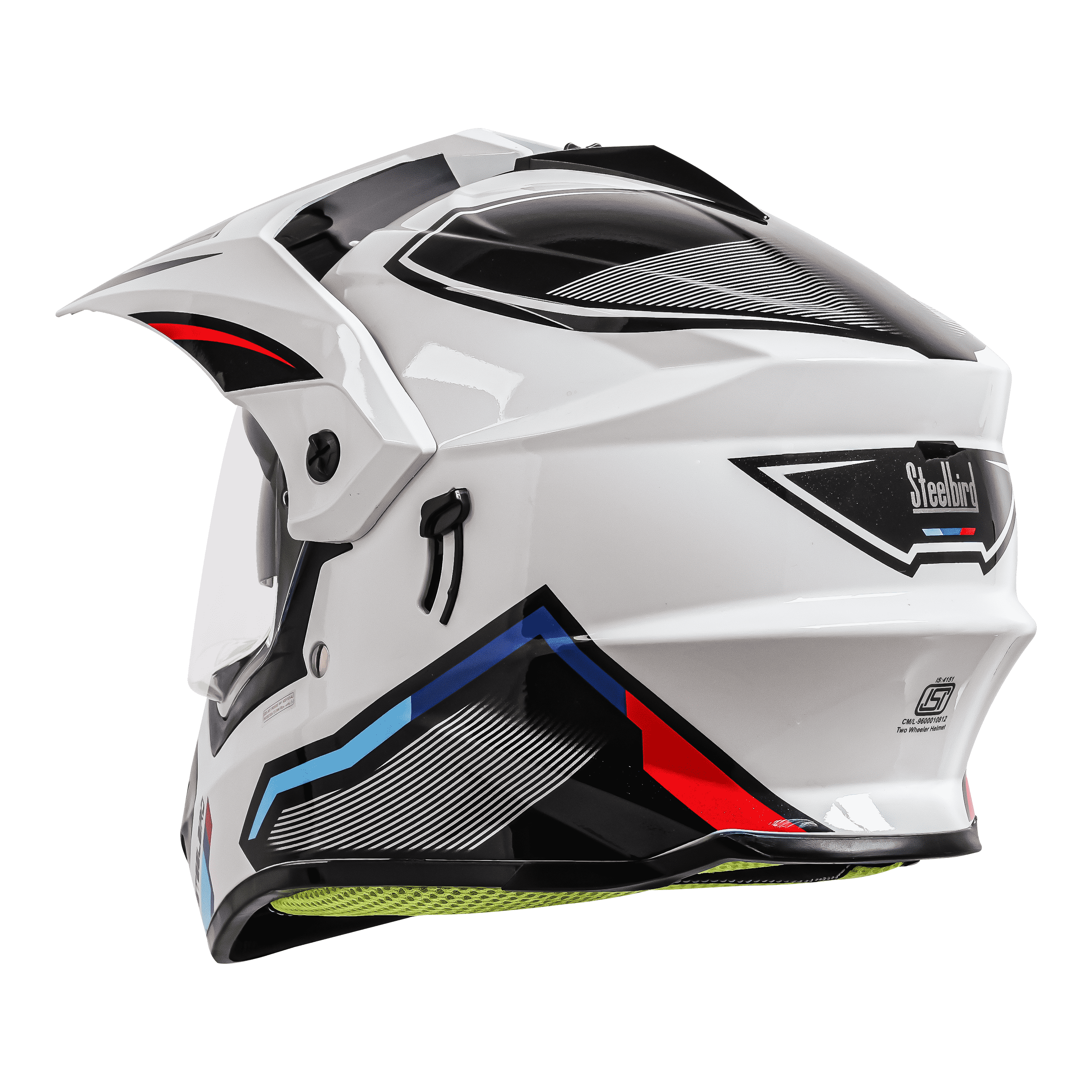 SBH-13 ISS RACER GLOSSY WHITE WITH RED