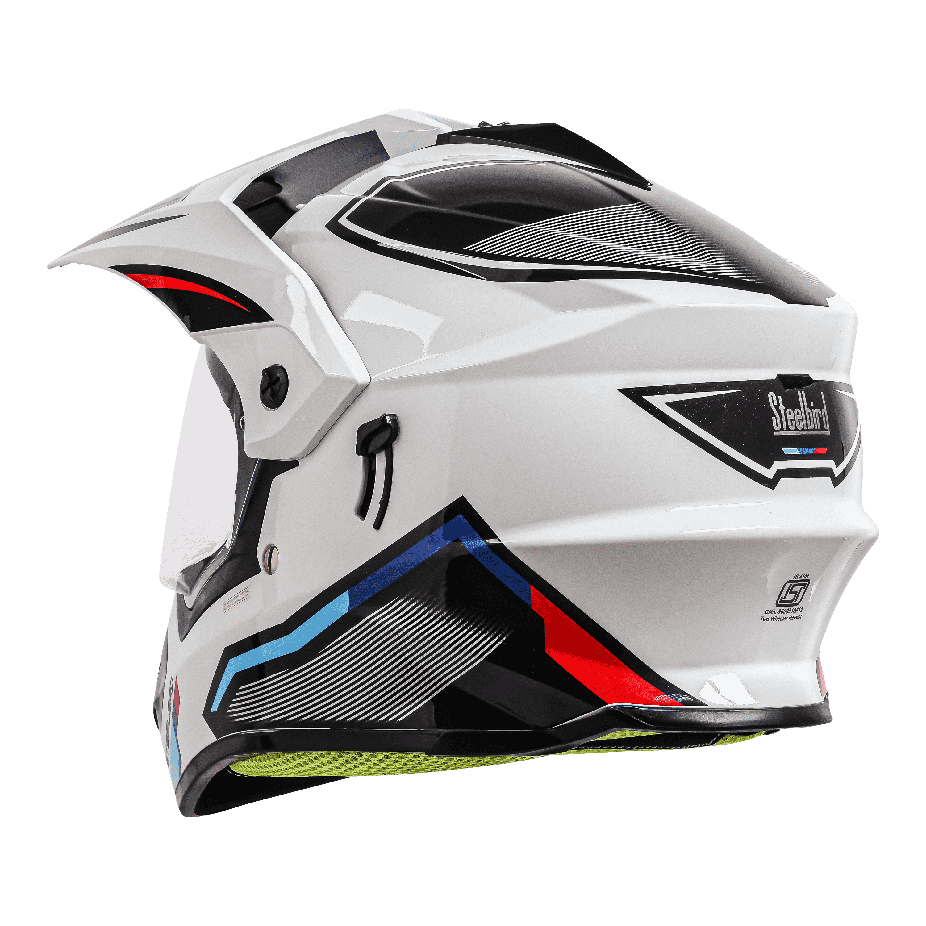 SBH-13 RACER GLOSSY WHITE WITH RED 