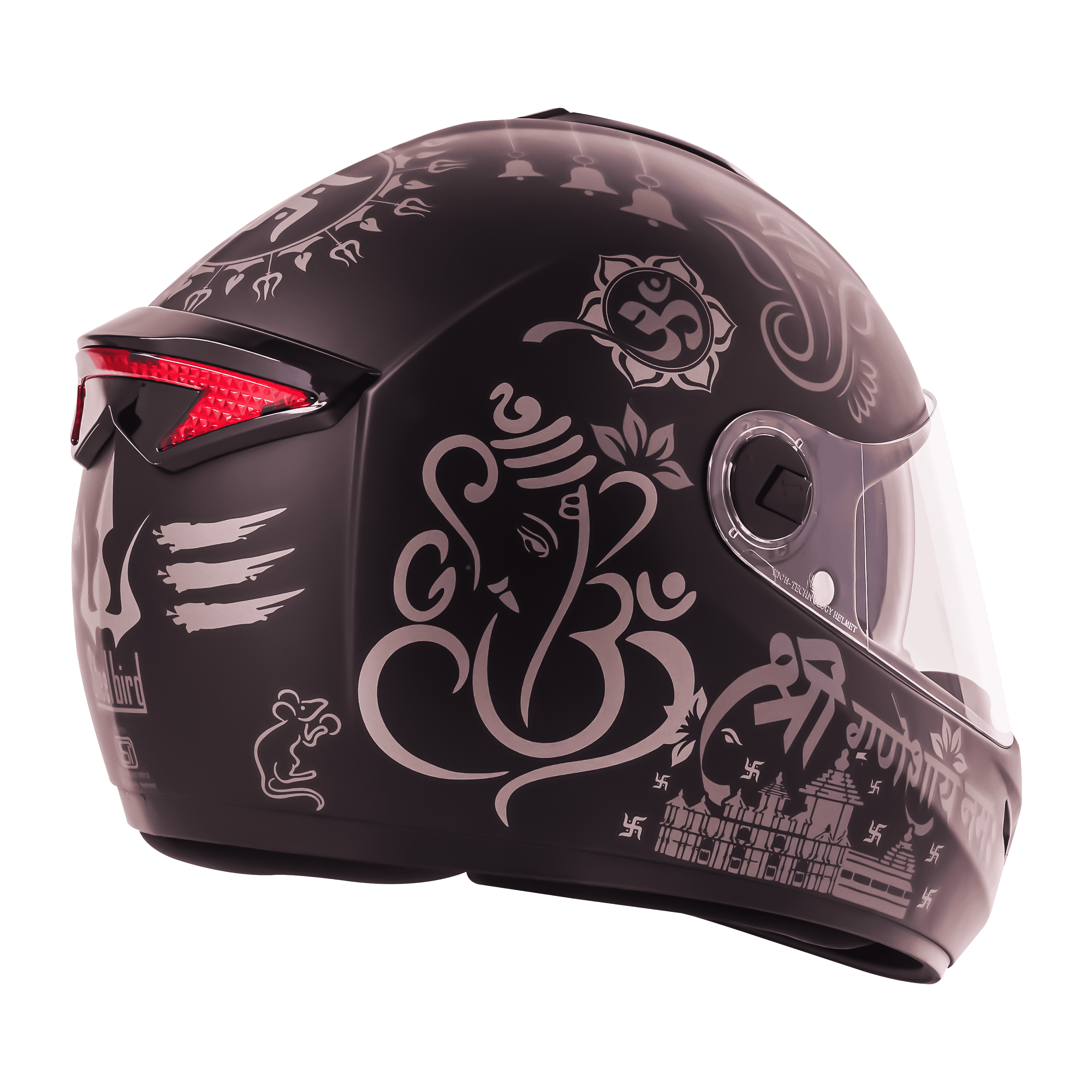 SBH-34 ISS REFLECTIVE SHREE GANESHA GLOSSY BLACK WITH GREY