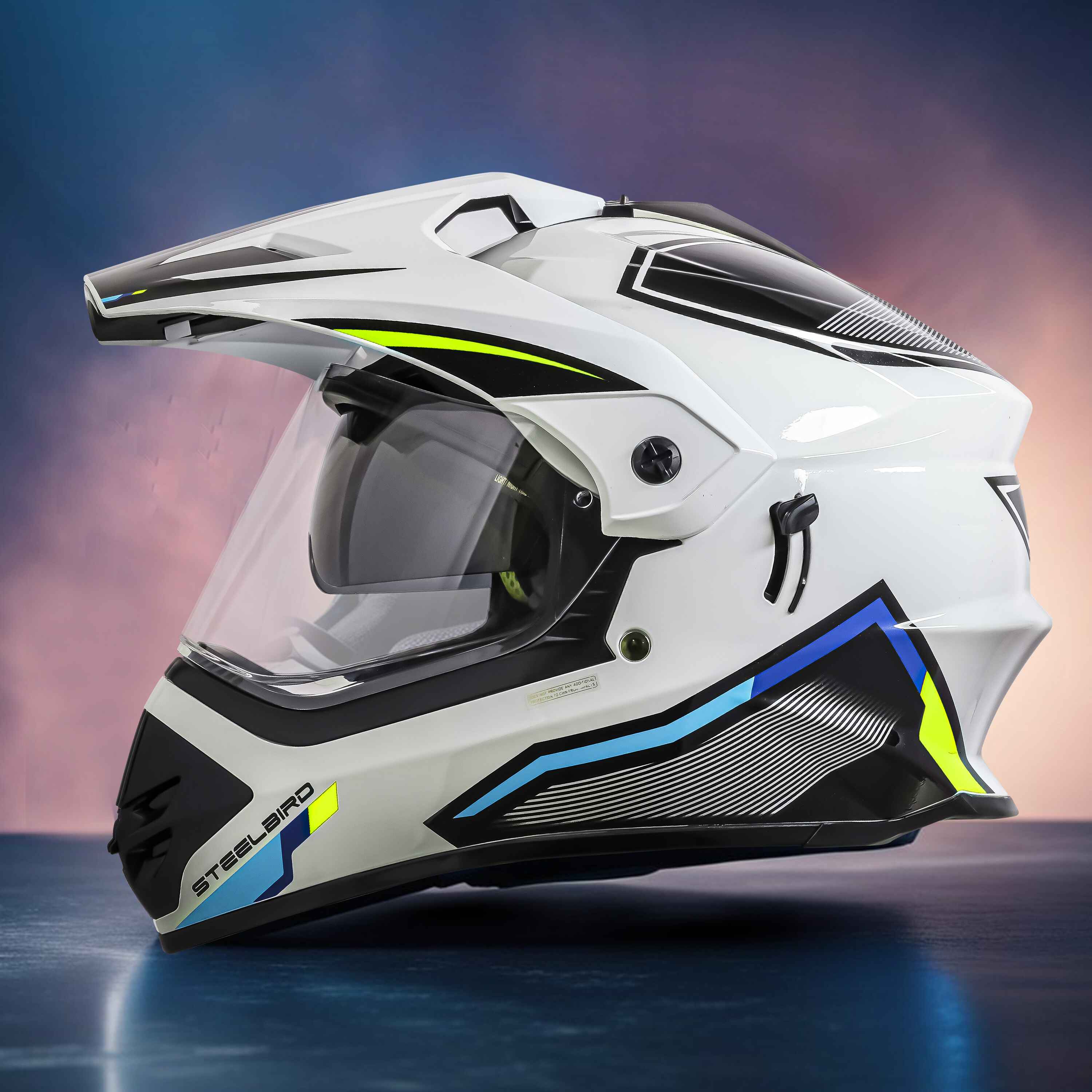 SBH-13 ISS RACER GLOSSY WHITE WITH NEON 