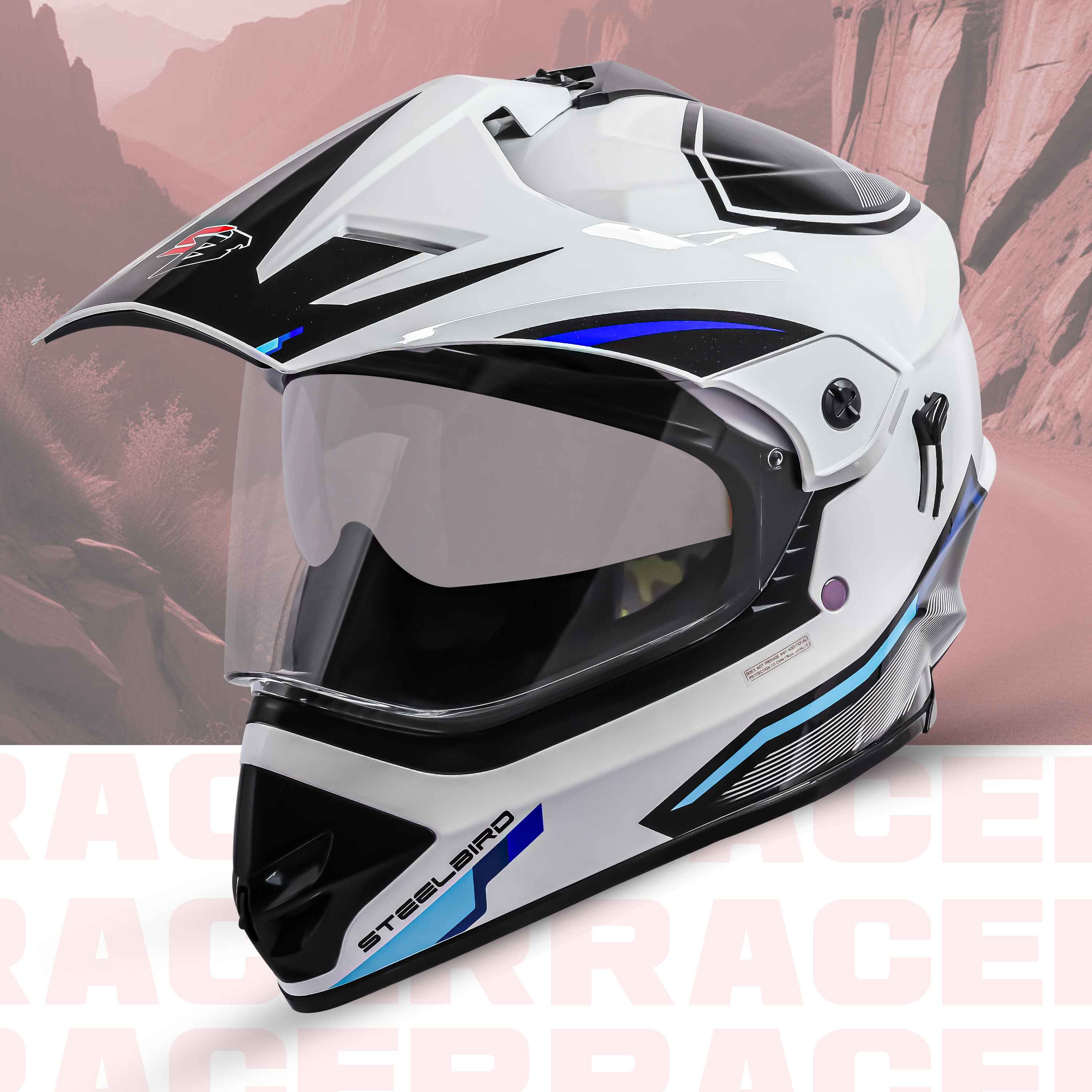 SBH-13 ISS RACER GLOSSY WHITE WITH NEON 