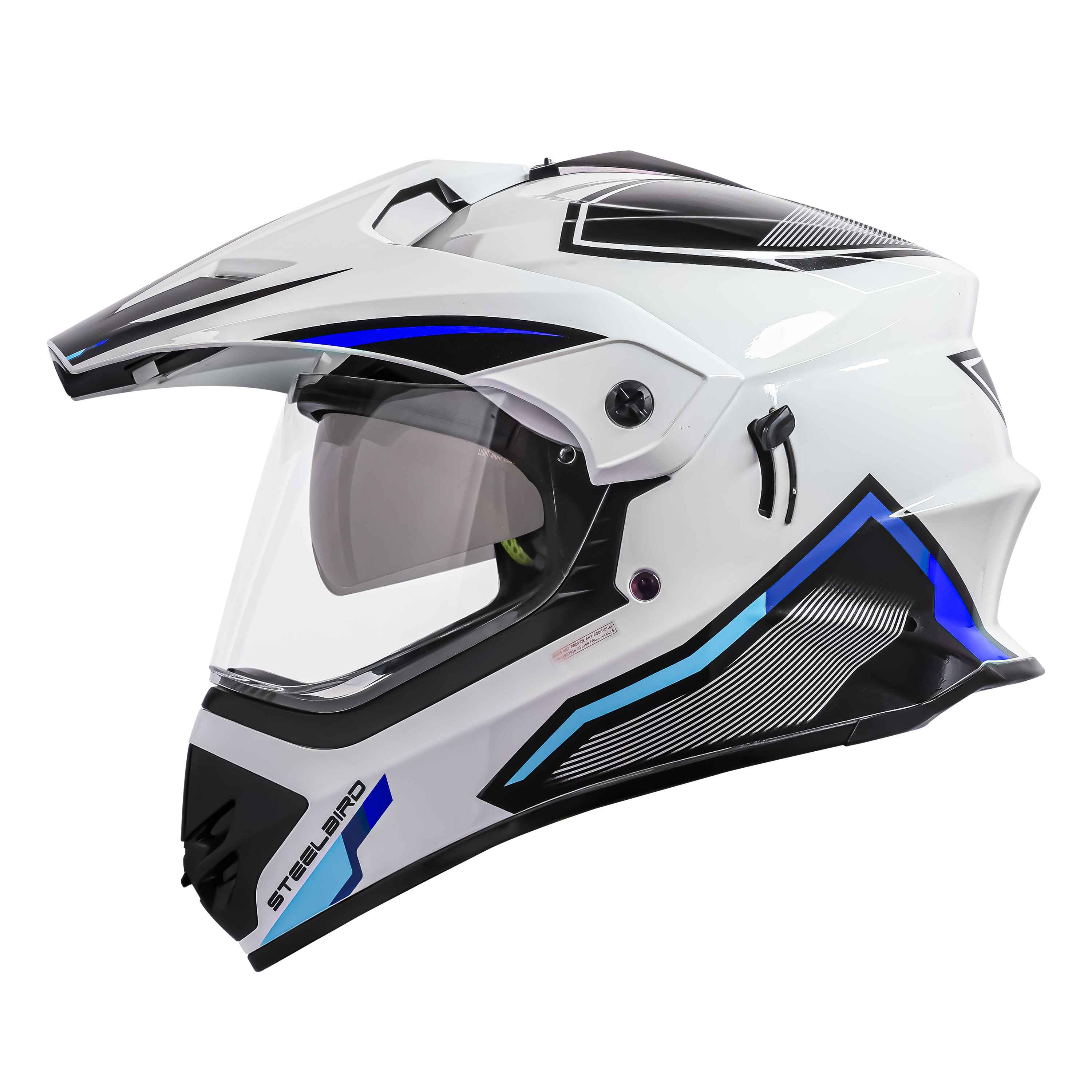 SBH-13 ISS RACER GLOSSY WHITE WITH BLUE 