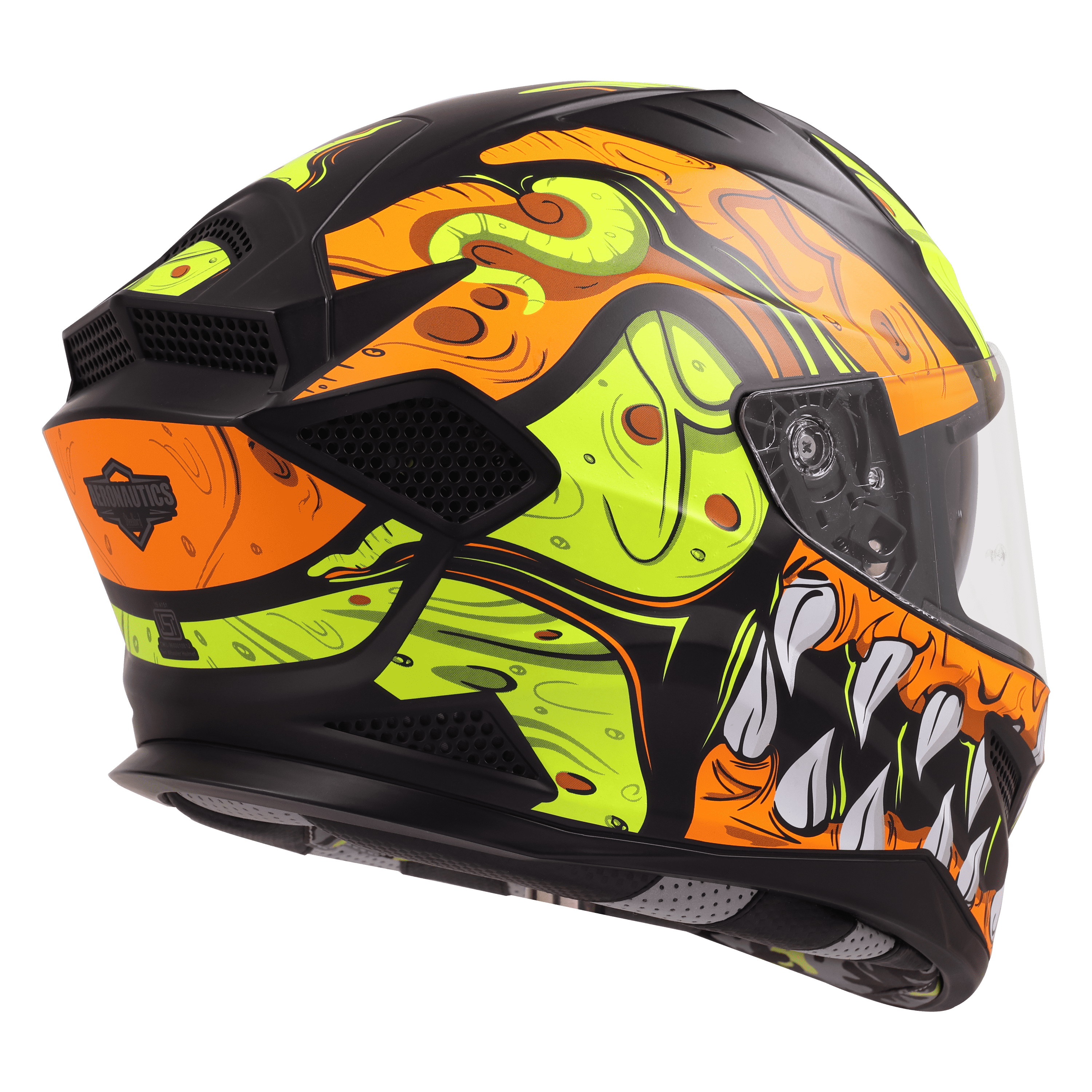 SBH-25 ISS GHOST GLOSSY BLACK WITH ORANGE